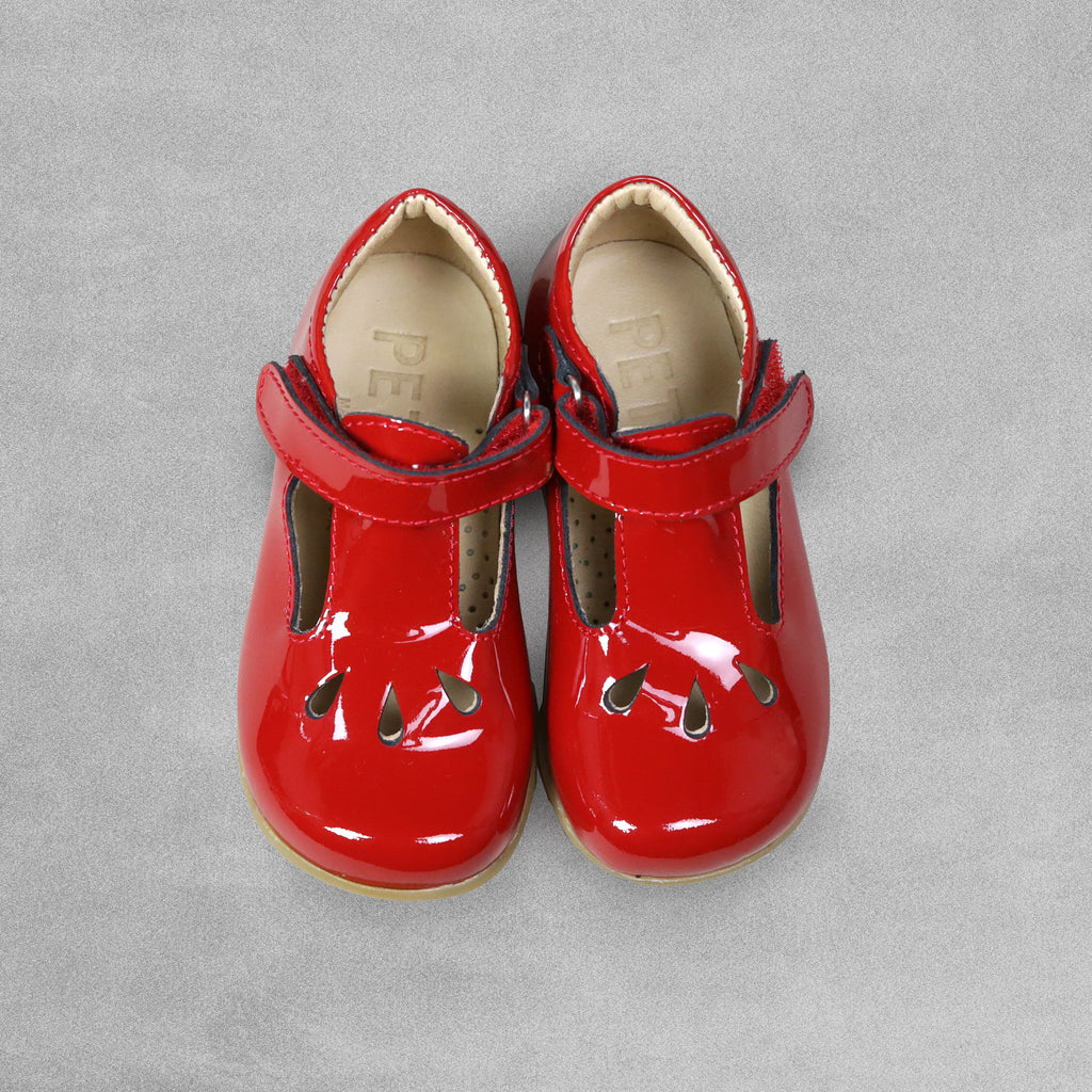 Petasil Donna Kids Girls Red Patent Leather Shoes UK Child Size