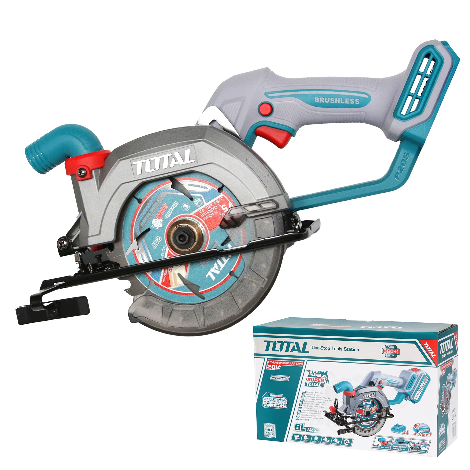 Total Li Ion 20V Circular Saw 140mm Battery Not Included TSLI140