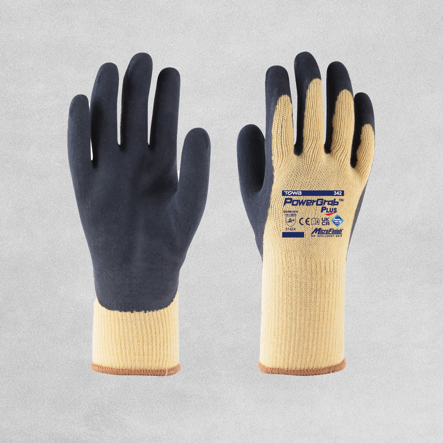 Towa PowerGrab Plus Gloves - Yellow - Various Sizes Available