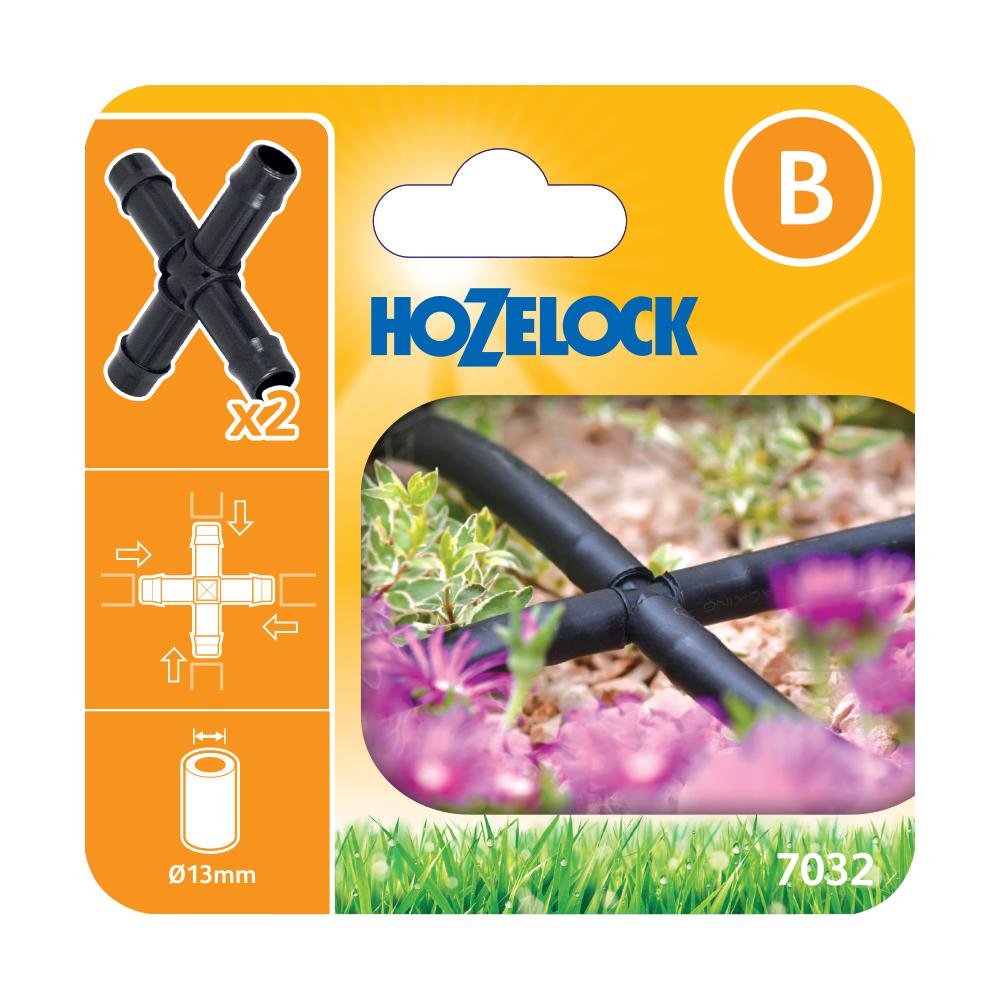 Hozelock 7032 Cross Connector 13mm - Pack of 2