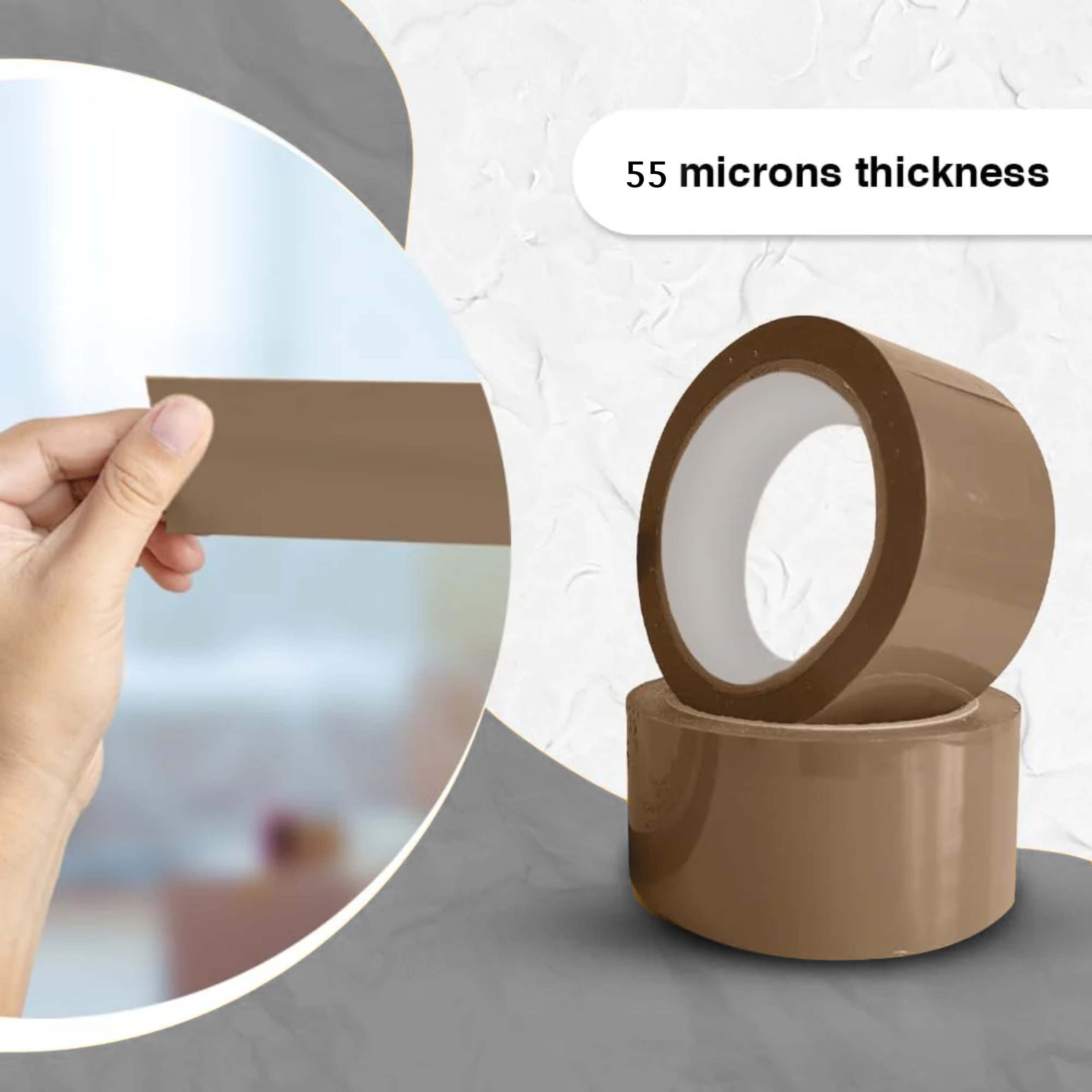 Brown Packing Sticky Tape 48mm x 66m - 3 Rolls