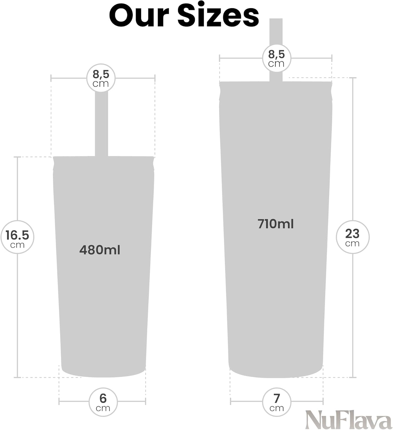 NuFlava Insulated Tumbler with Straw & Flask Lids