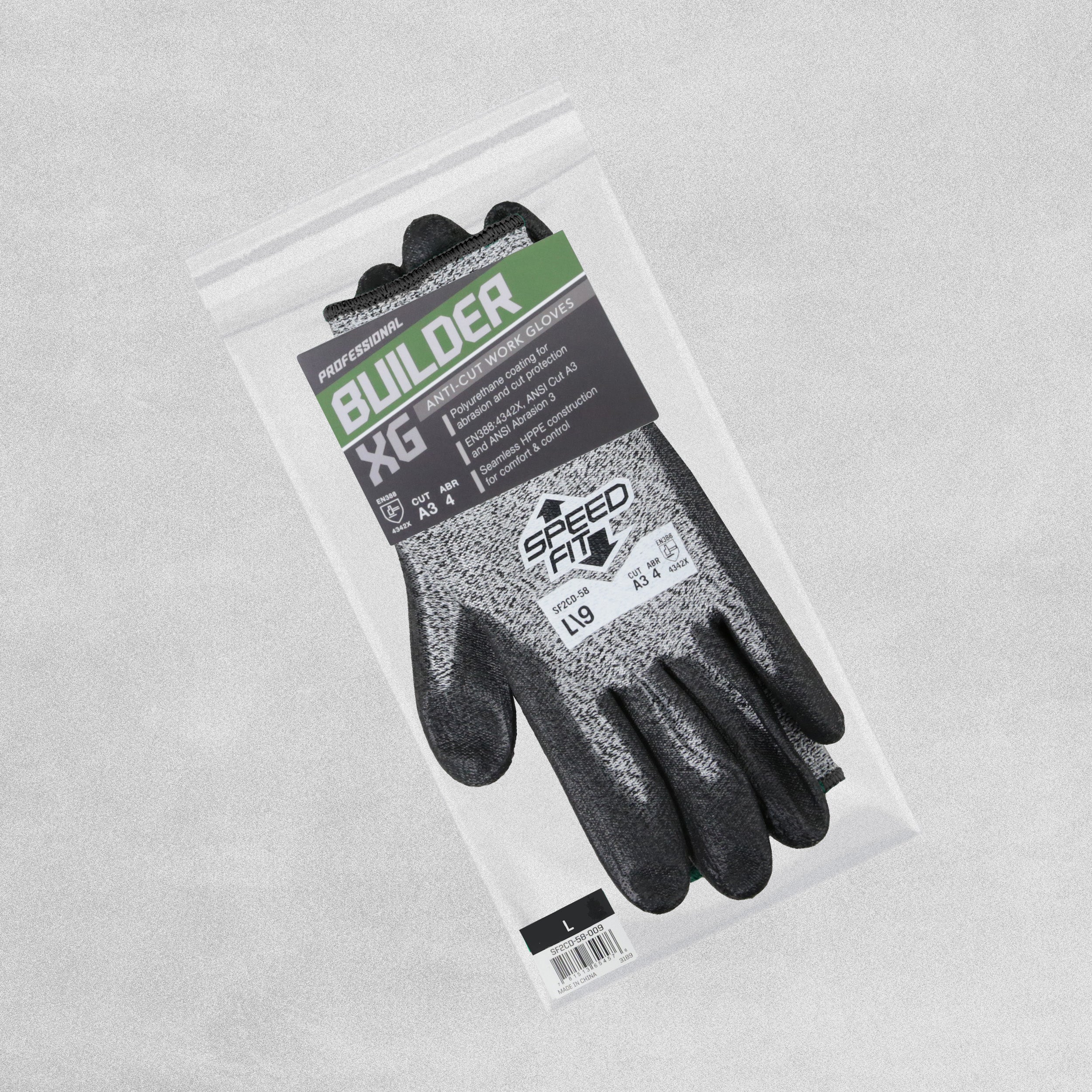 Builder XG Anti Cut Work Gloves - Various Sizes Available