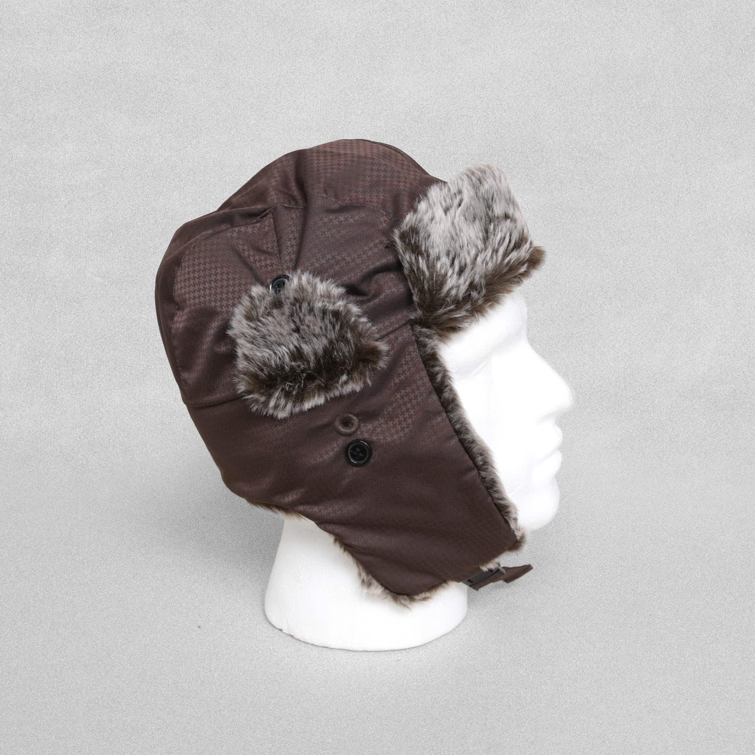 Arctic Fox Trapper Hat with Faux Fur - Brown