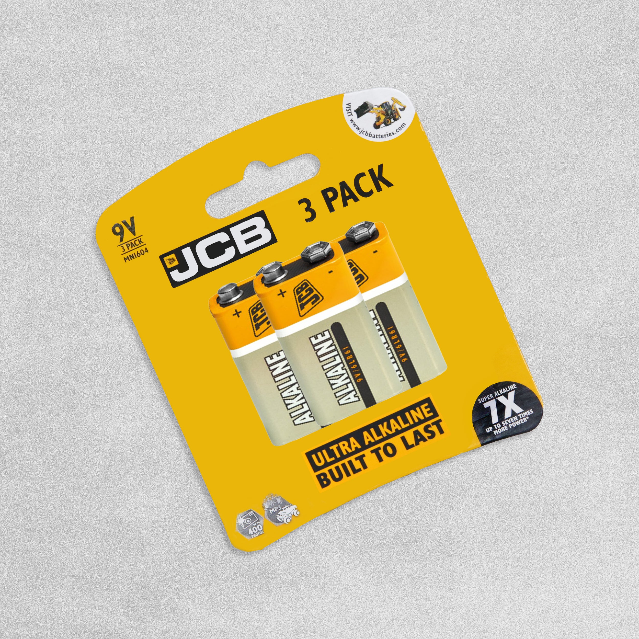 JCB 9V Alkaline Batteries - 3pcs