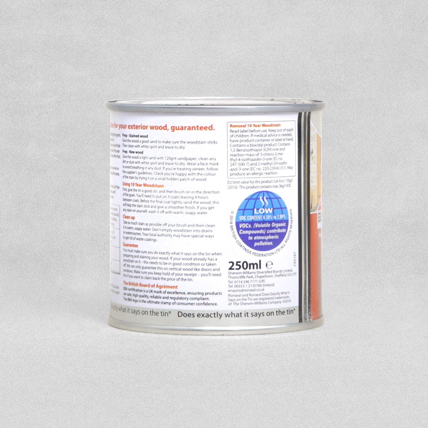 Ronseal Satin Woodstain - Smoked Walnut - 250ml