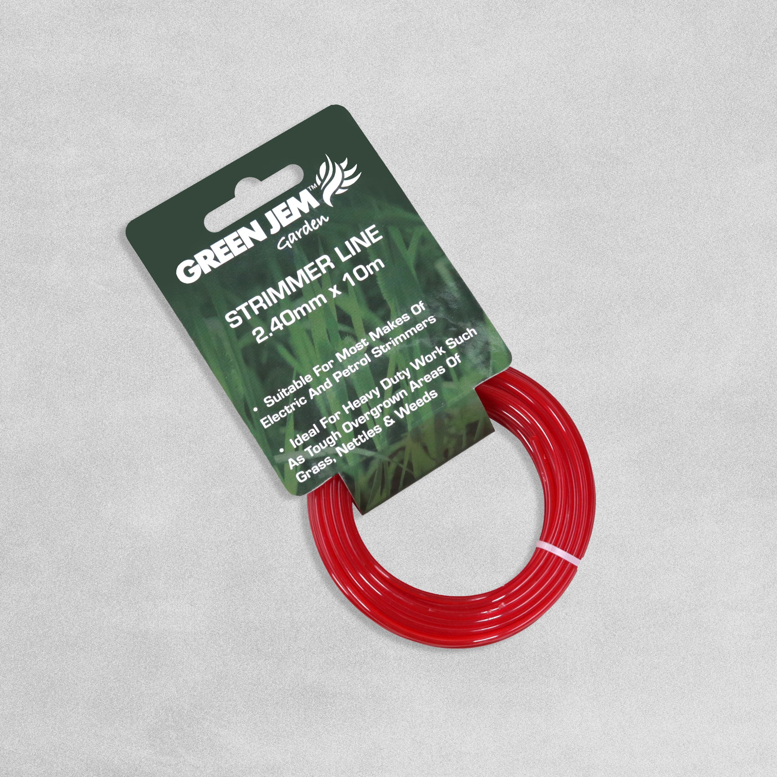 Green Jem Garden Strimmer Line 2.40mm x 10 metre roll - Red