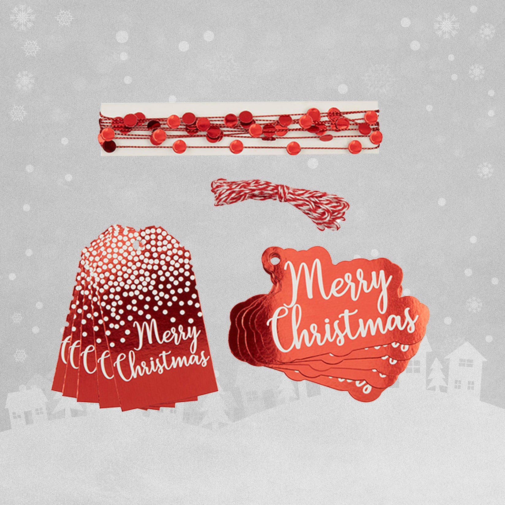 Red Christmas Gift Tag Pack