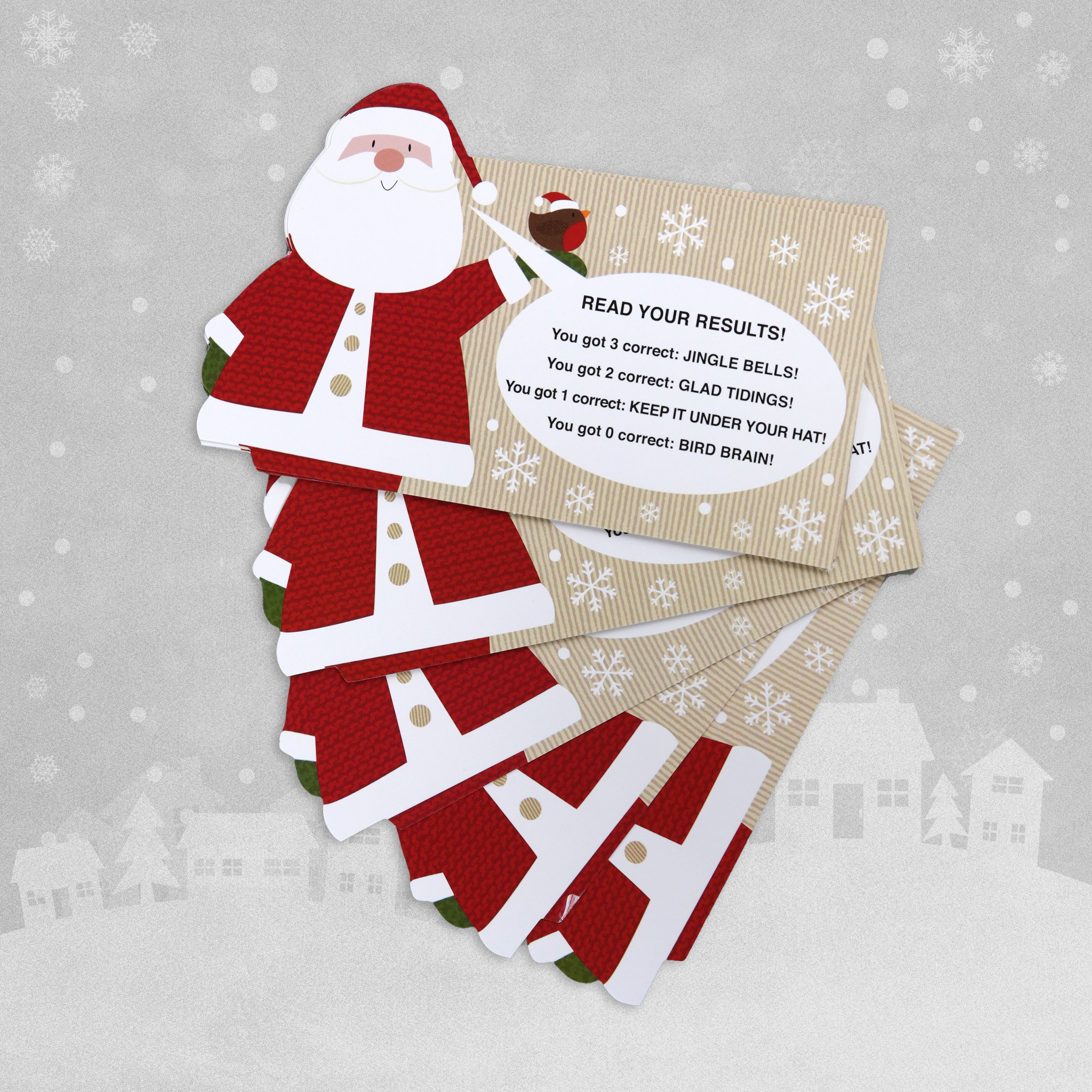 Let It Snow Father Christmas Scratch Trivia Cards - 10pcs