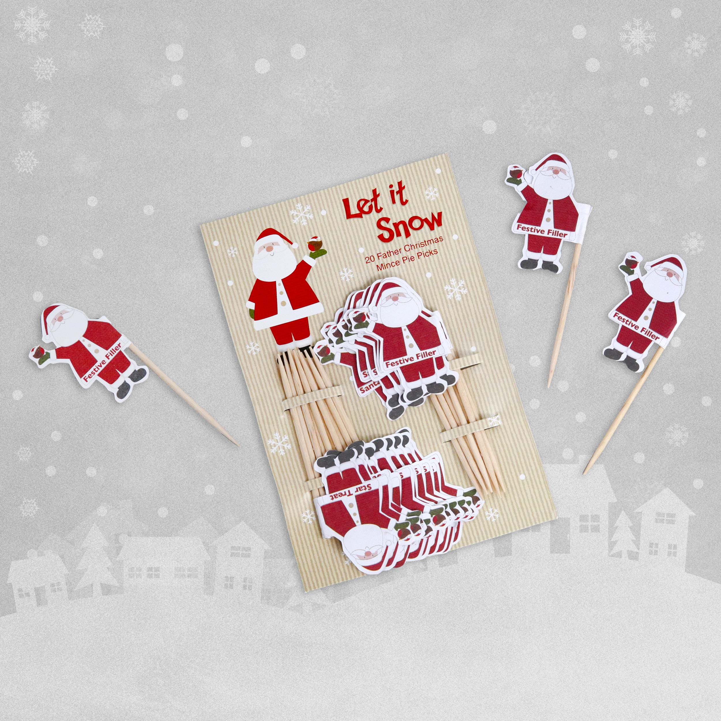 Father Christmas Food Picks - 20pcs