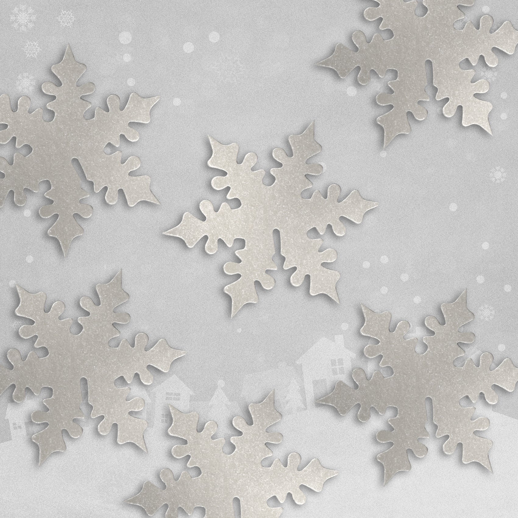 Silver Snowflake Place Cards for Glasses - 10pcs