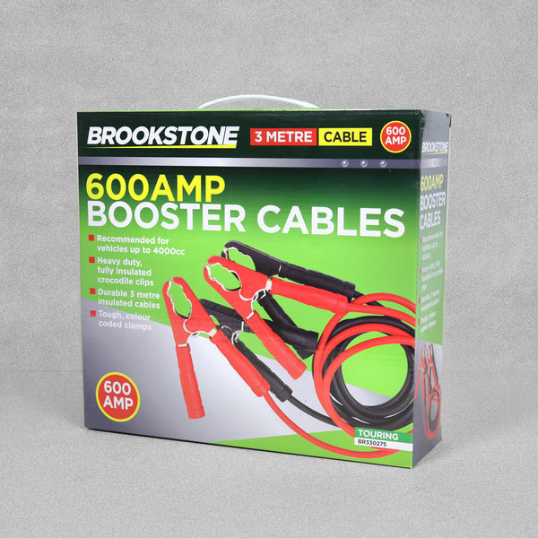 Brookstone 600 AMP Booster Cables Jump Leads 3 Metre