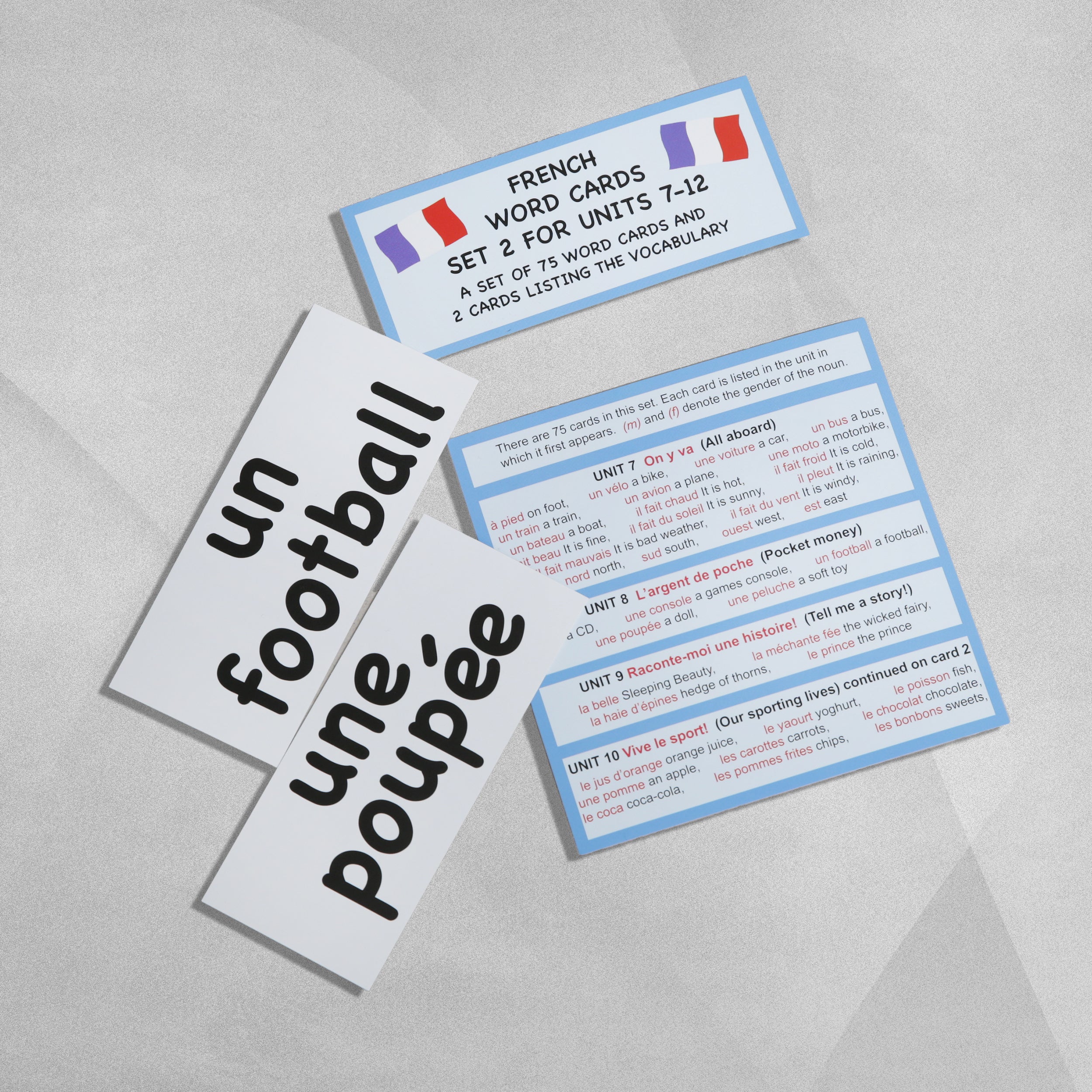 French Word Cards