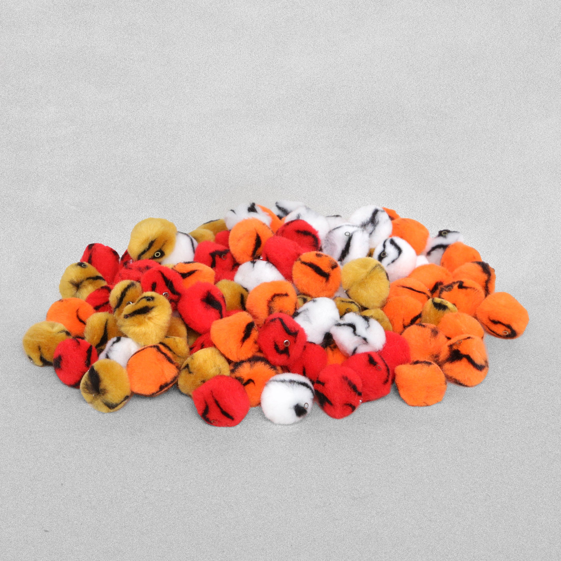 100 Pom Poms - Tiger Print