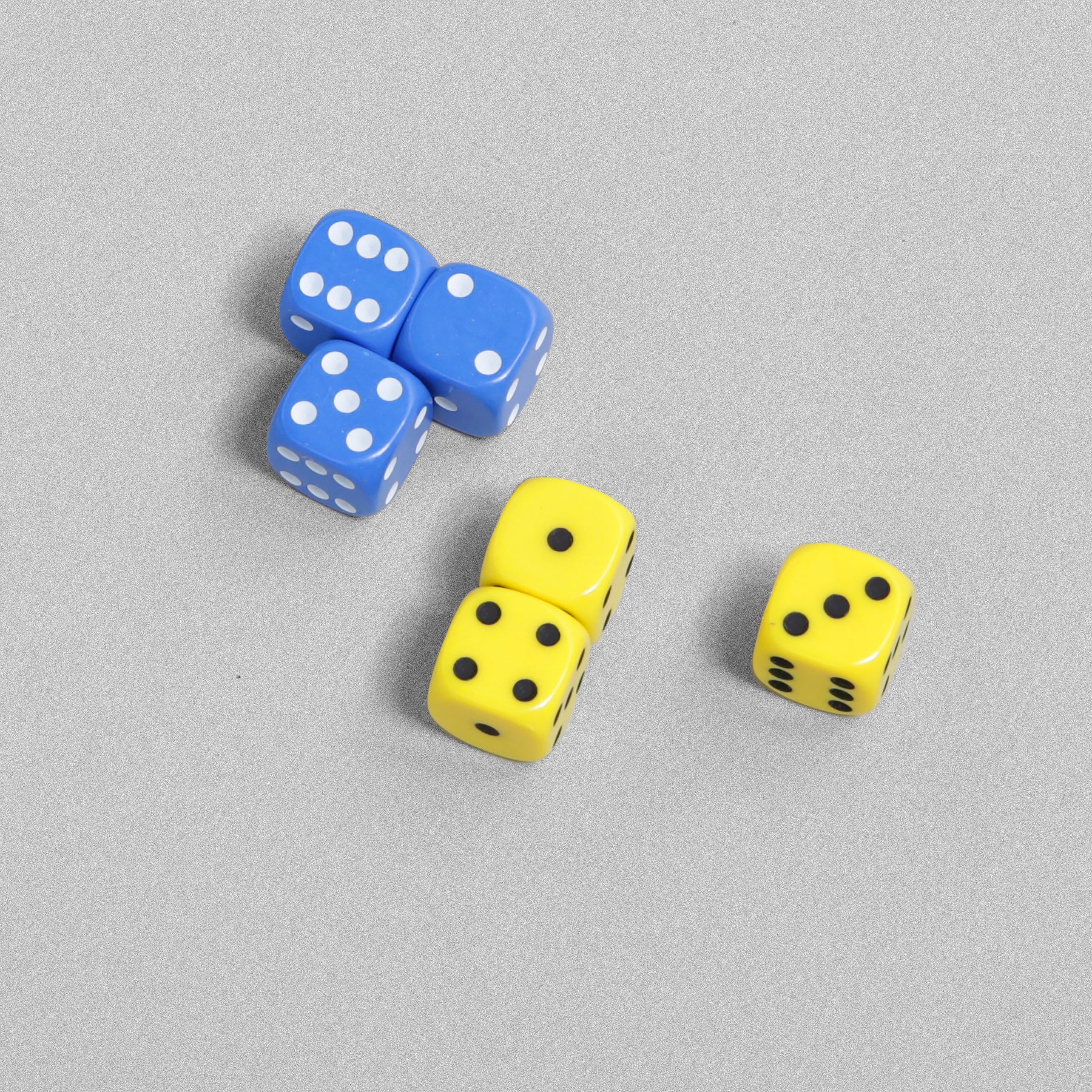 Multi-Coloured Dice - 6pcs - Blue & Yellow