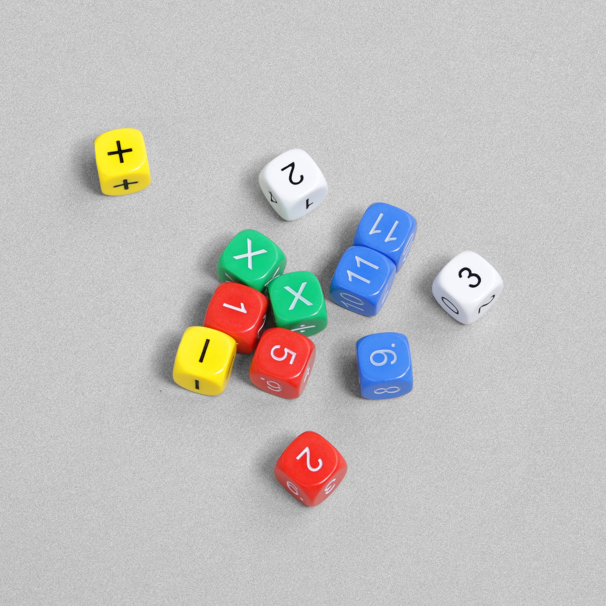 Multi-Coloured Maths Dice - 12pcs