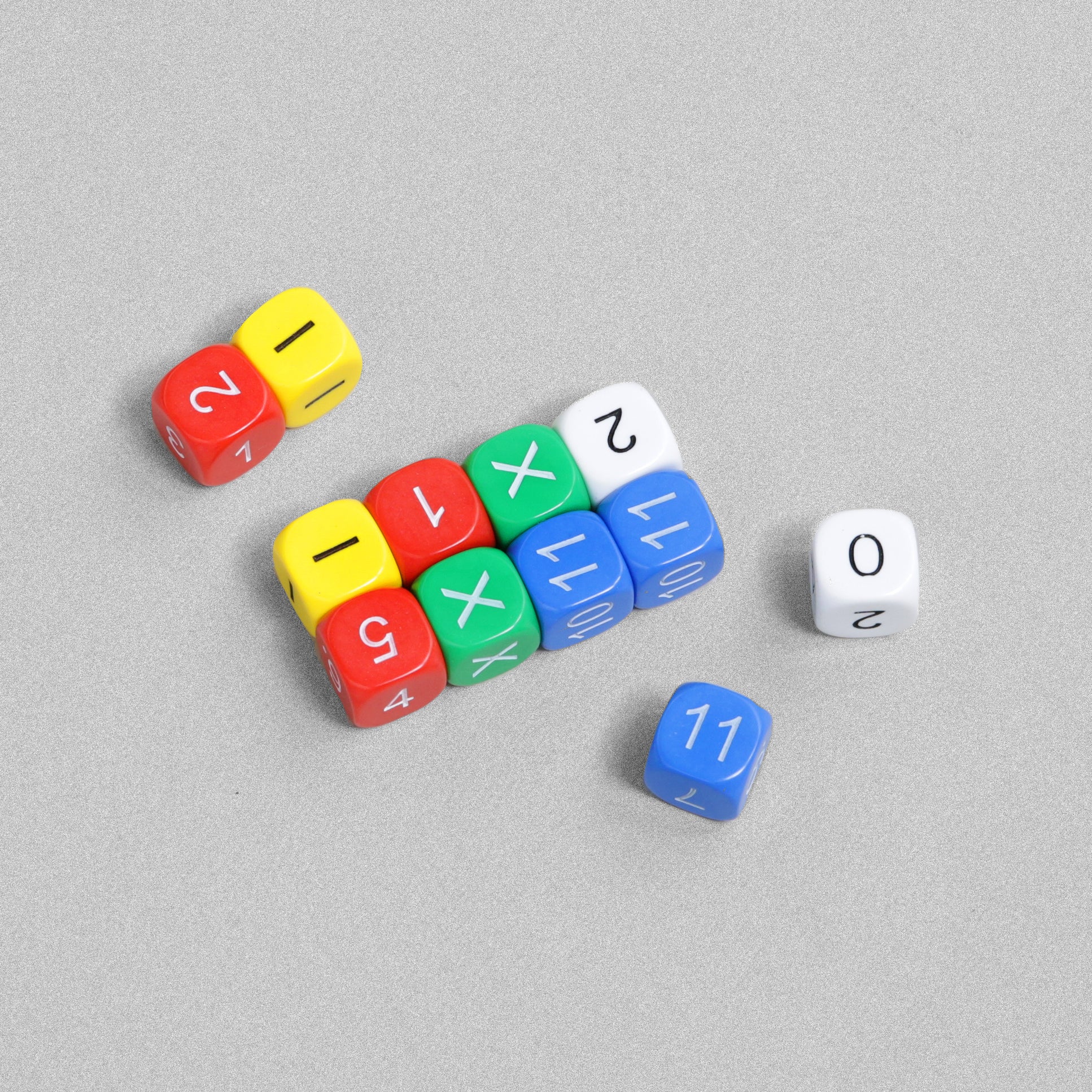 Multi-Coloured Maths Dice - 12pcs