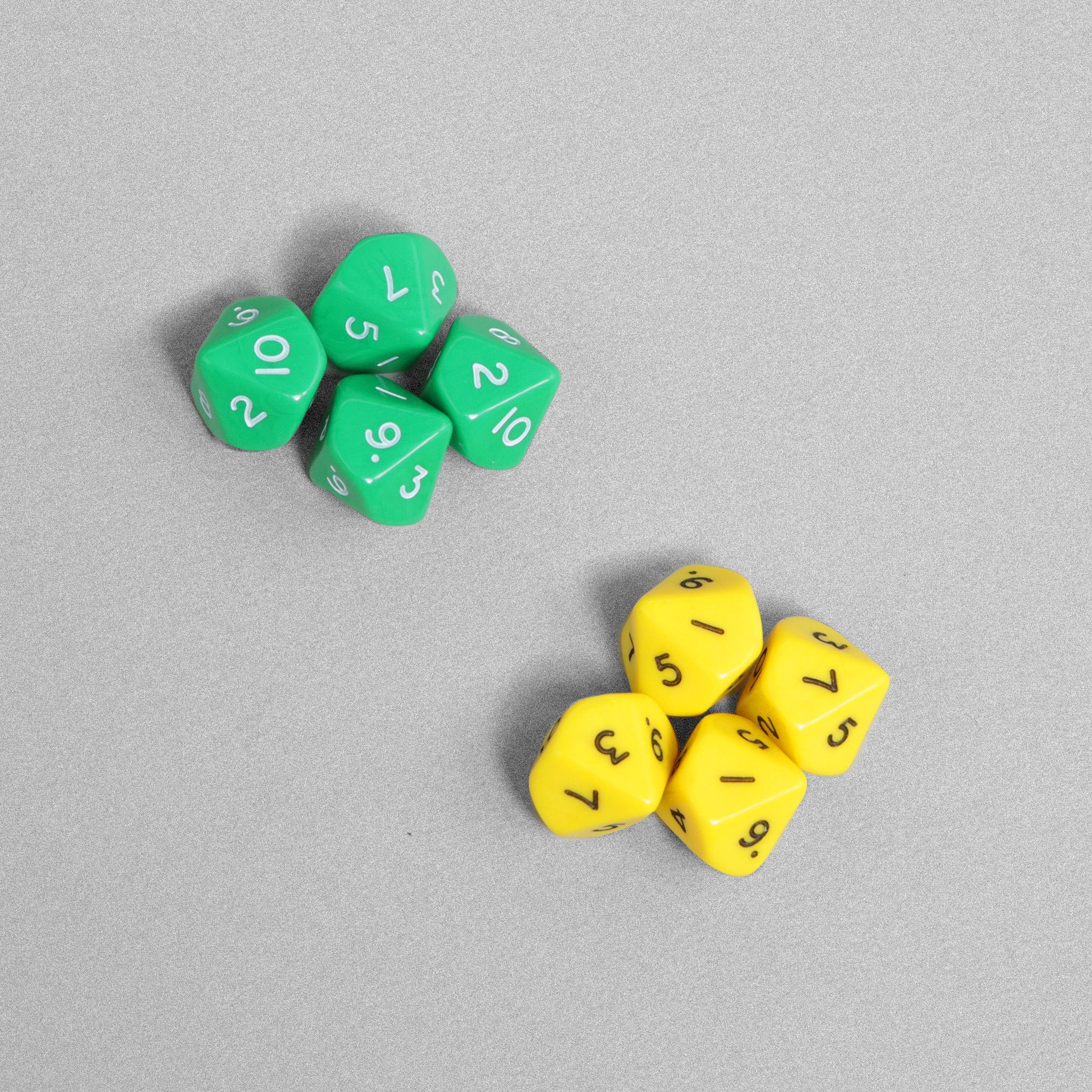 Multi-Coloured Maths Dice - 8pcs - Green & Yellow