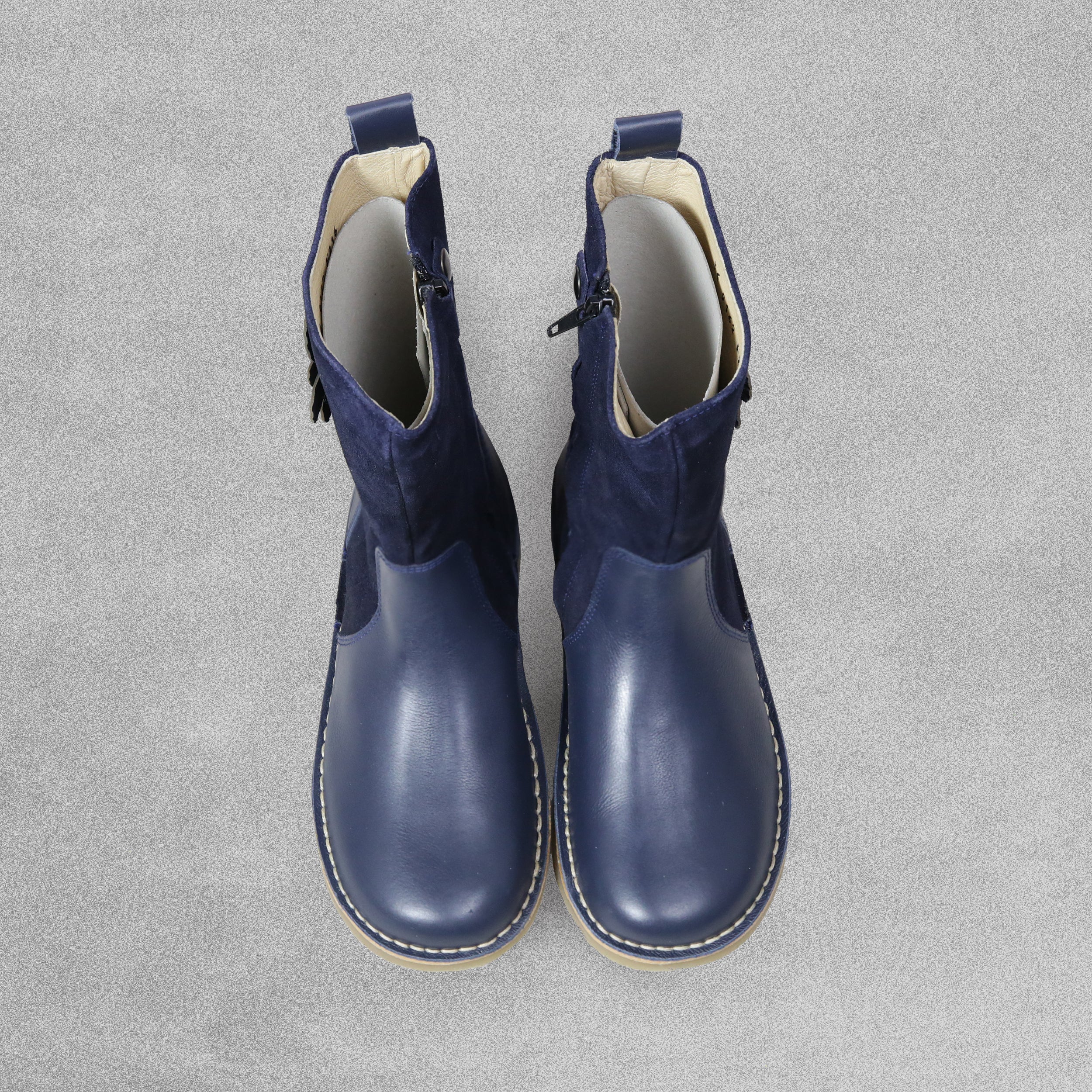 Girls navy cheap leather boots