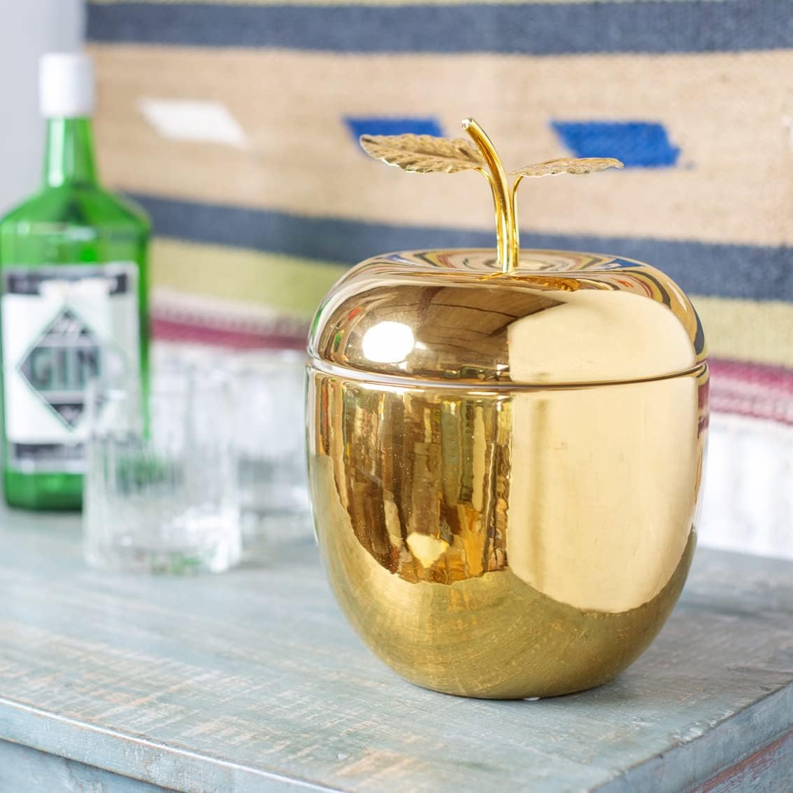 Gold Apple Ice Bucket / Storage Container