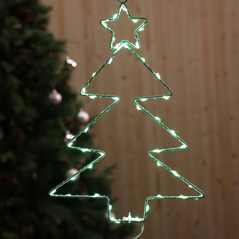 Christmas Tree LED Hanging Green Window Lights - Set of 3 – In