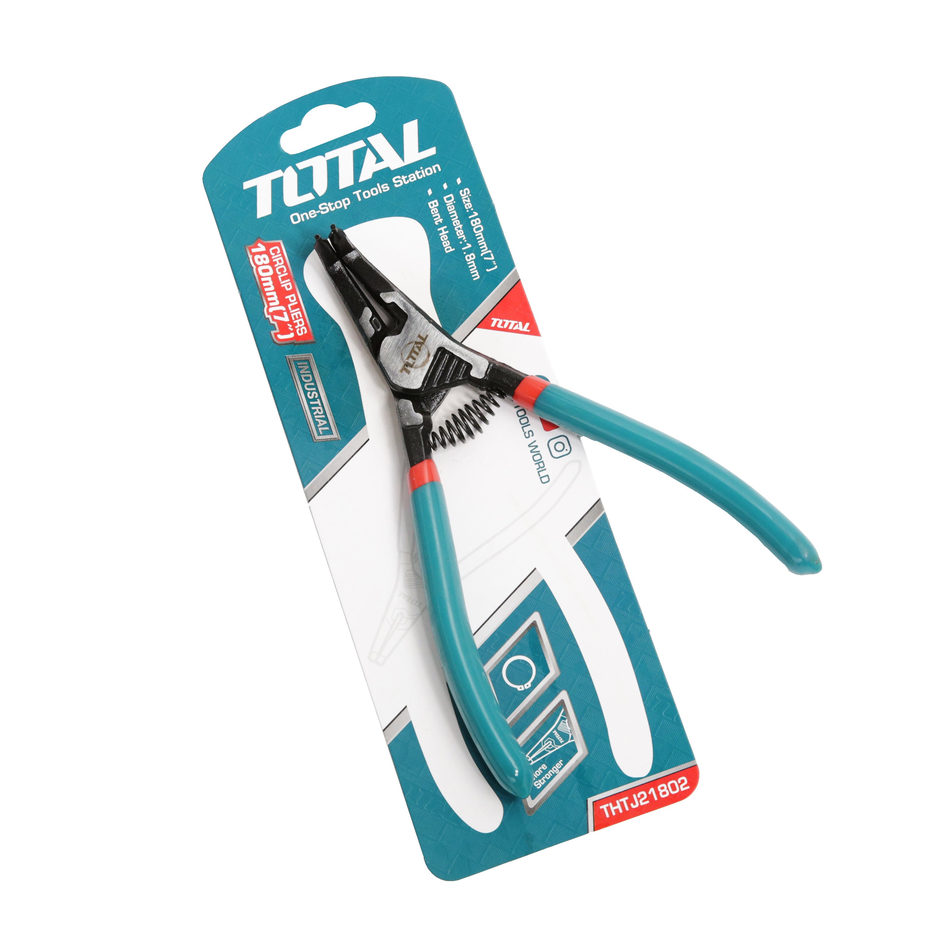 Total Circlip Pliers - Bent Head - 180mm - THTJ21802