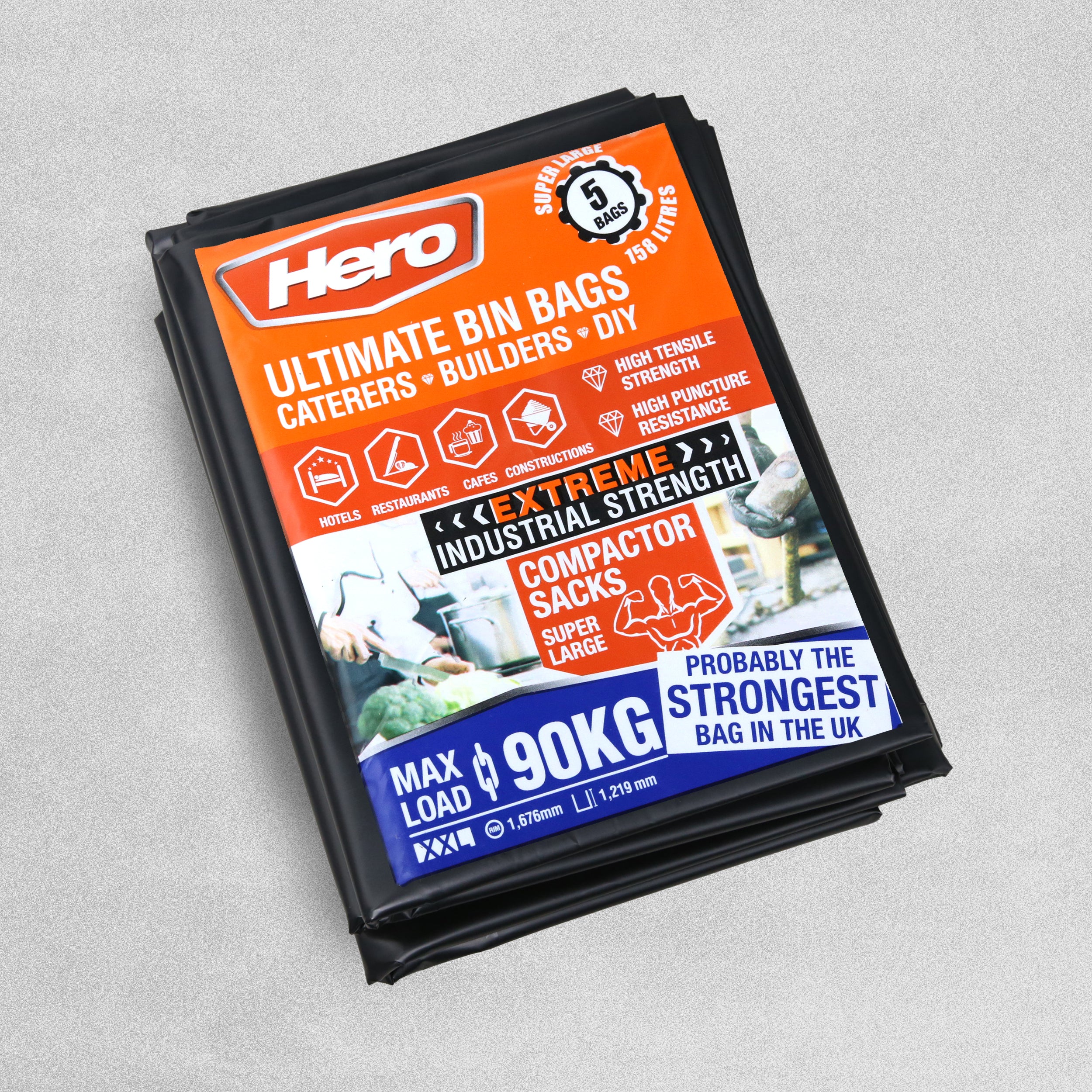 Hero Ultimate Super Large Bin Bags - 158L