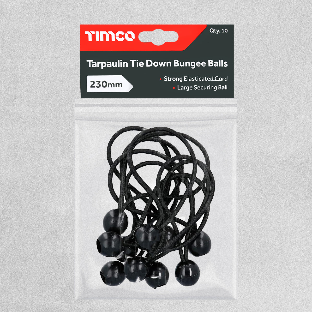 Tarpaulin Tie Down Bungee Balls 230mm 10pk