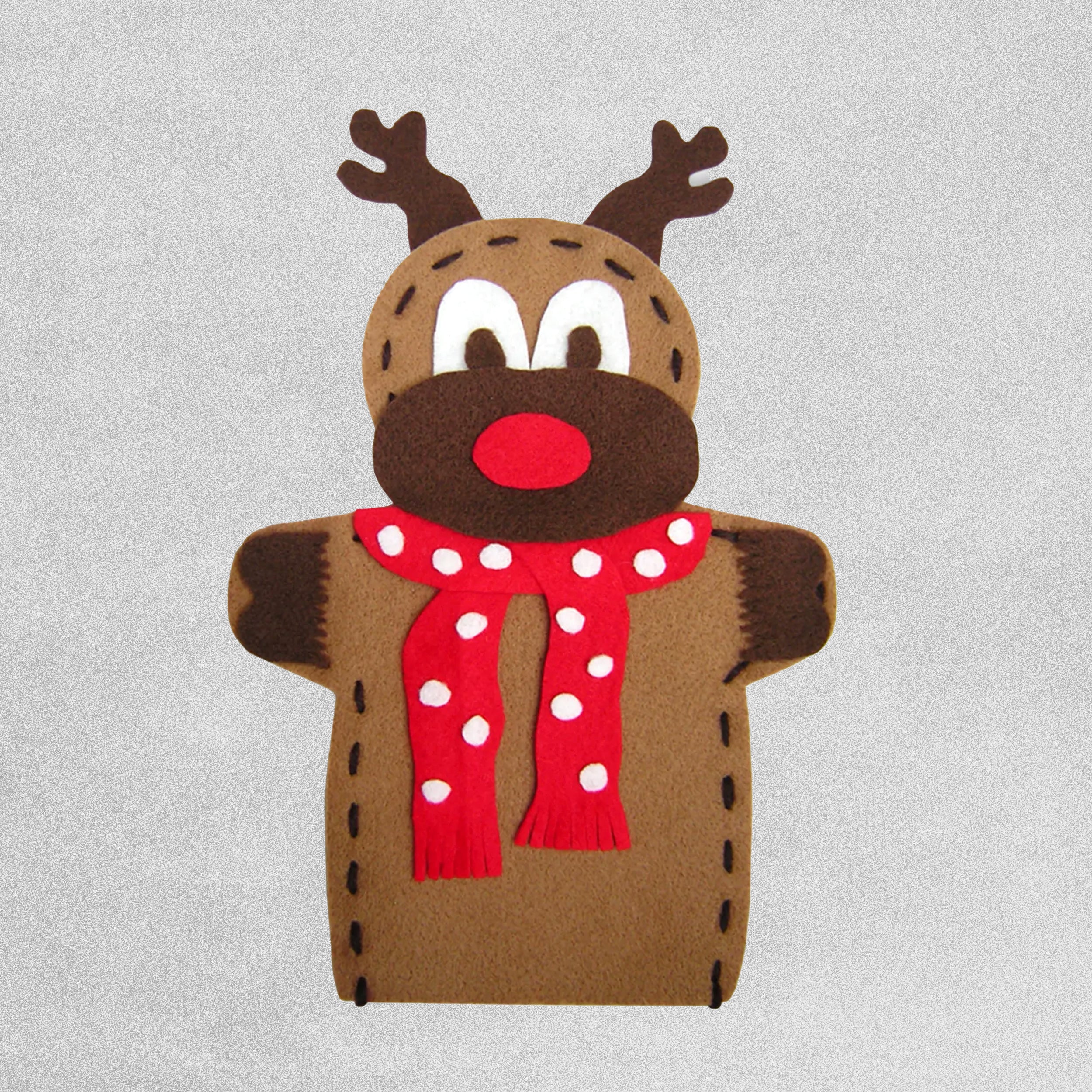 Reindeer / Gingerbread Man Puppet Pack Felt Craft Kit - Makes 30