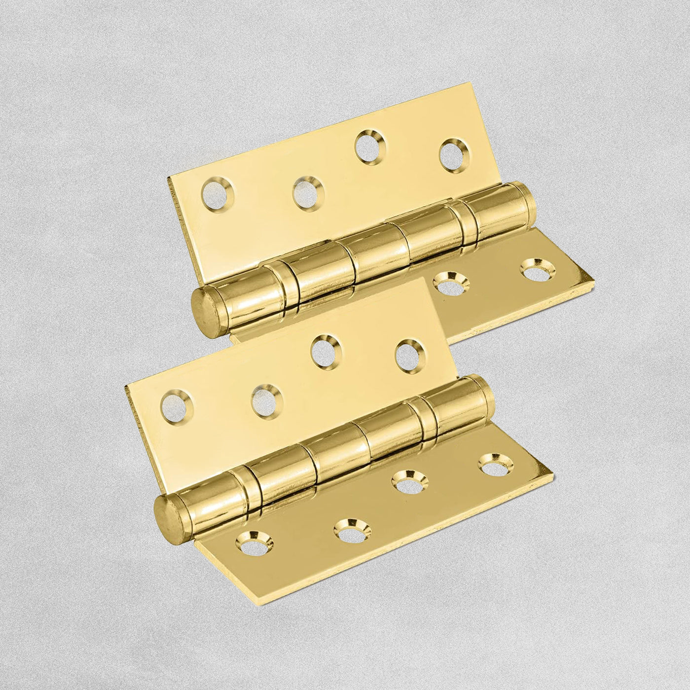 4" Polished Brass Butt Door Hinges 100 x 67 x 3mm - Pack of 2