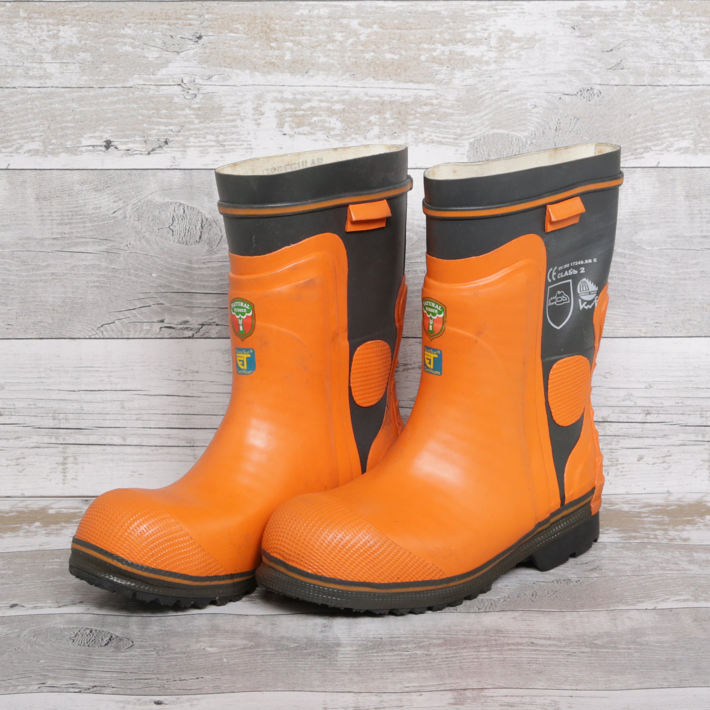 De-Branded Steel Toe Cap Chainsaw Class 2 Wellington Boots UK6.5