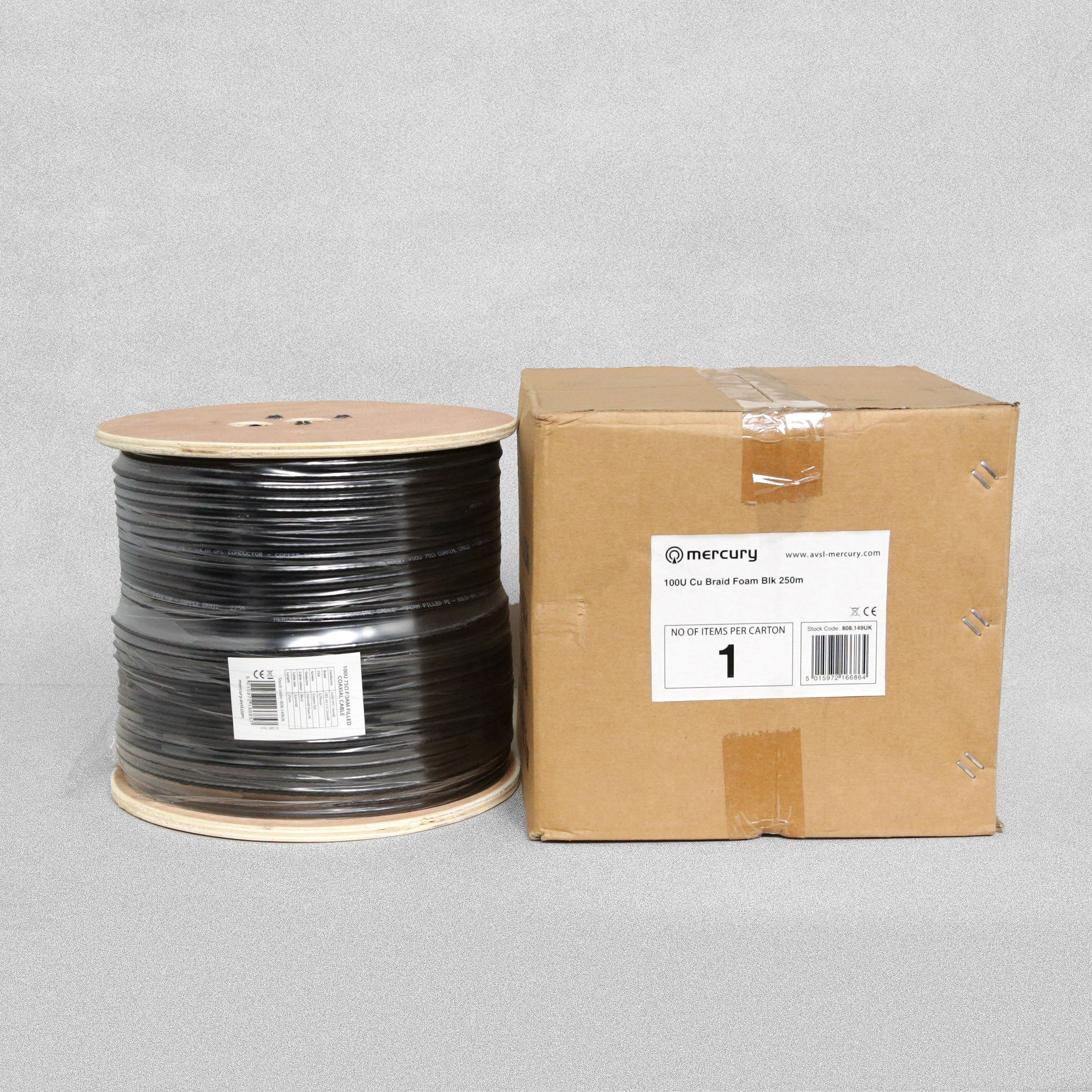 100U 75Ohms Braid Foam Filled Coaxial Cable - 250m