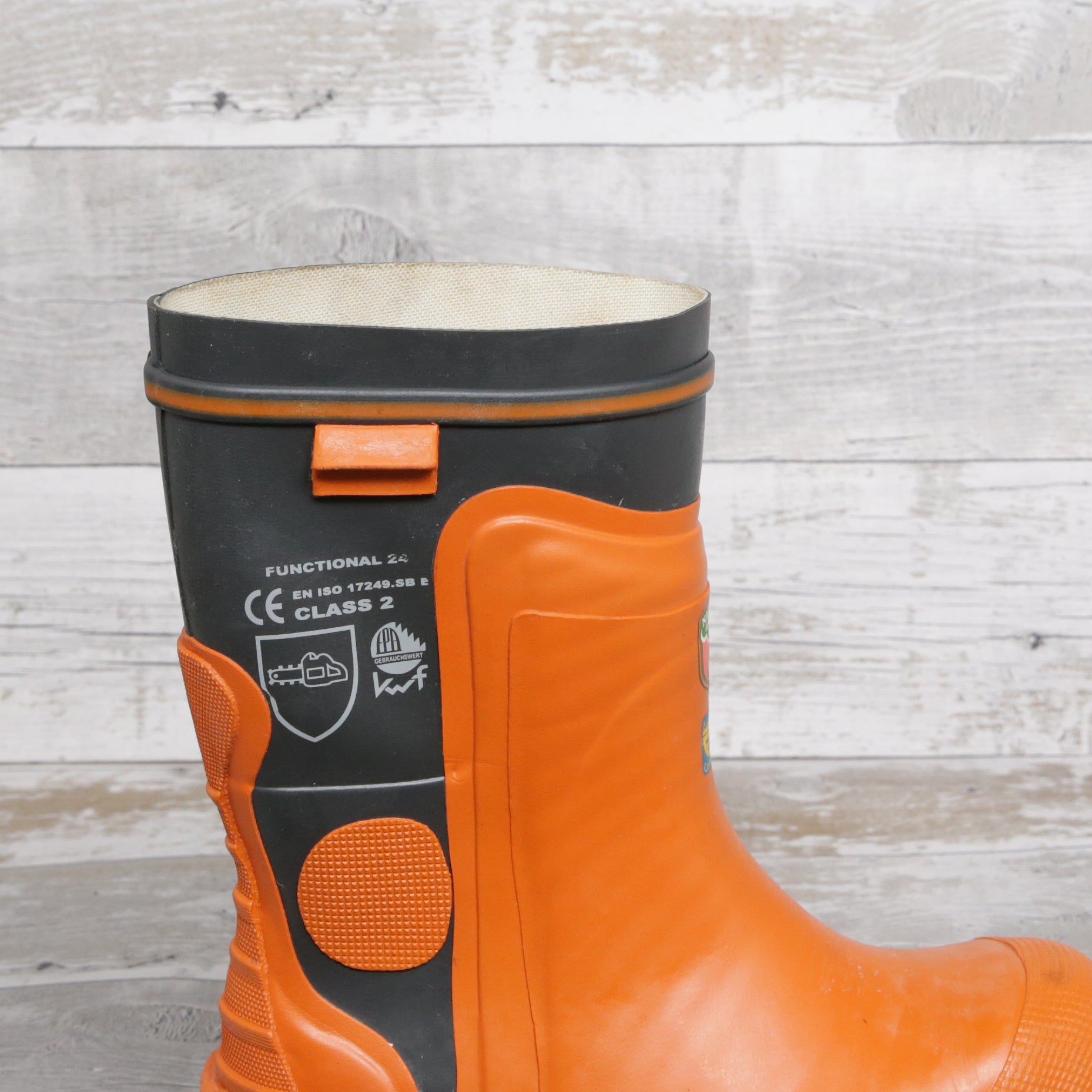 De-Branded Steel Toe Cap Chainsaw Class 2 Wellington Boots UK6.5