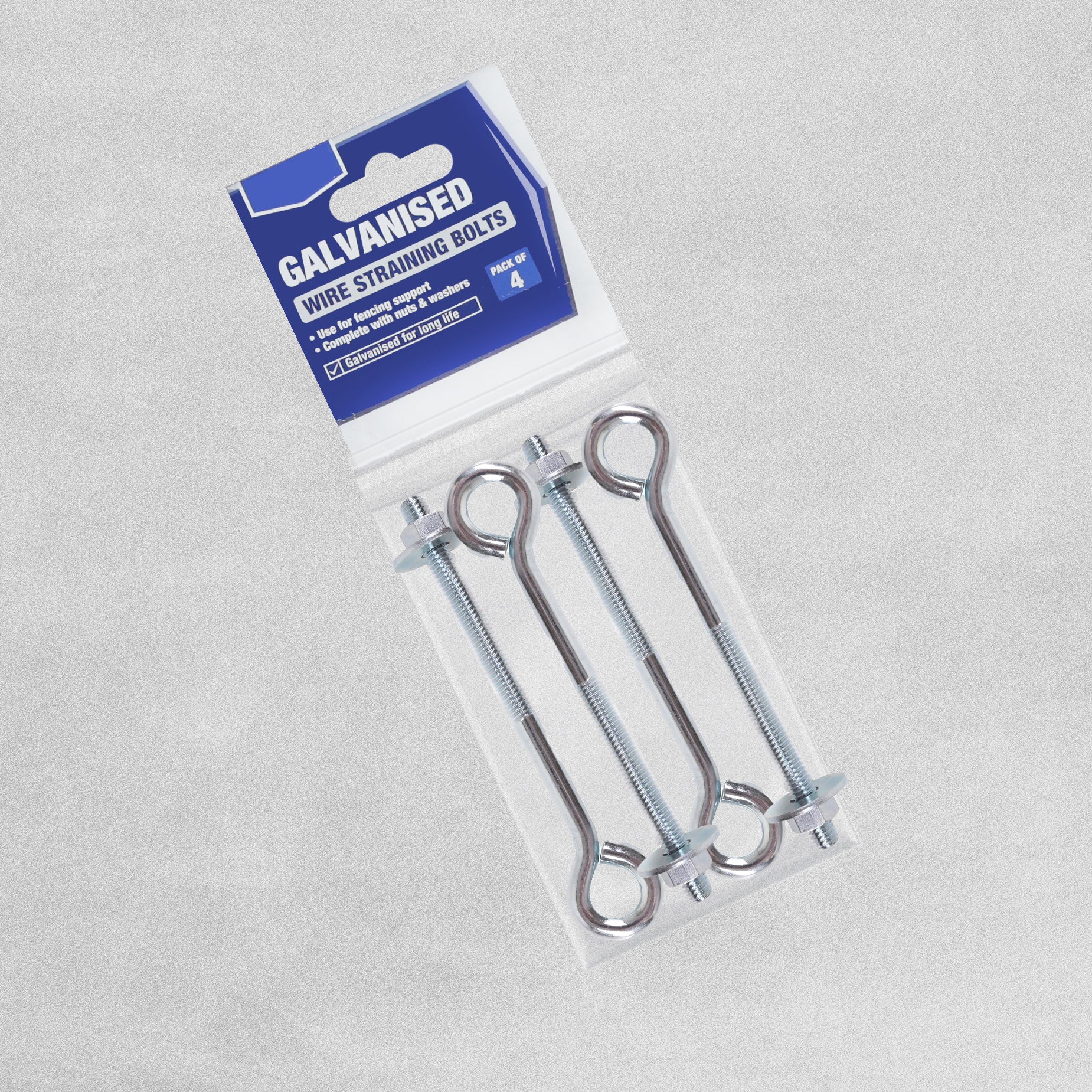 Galvanised Wire Straining Bolts 15cm - 4 pack