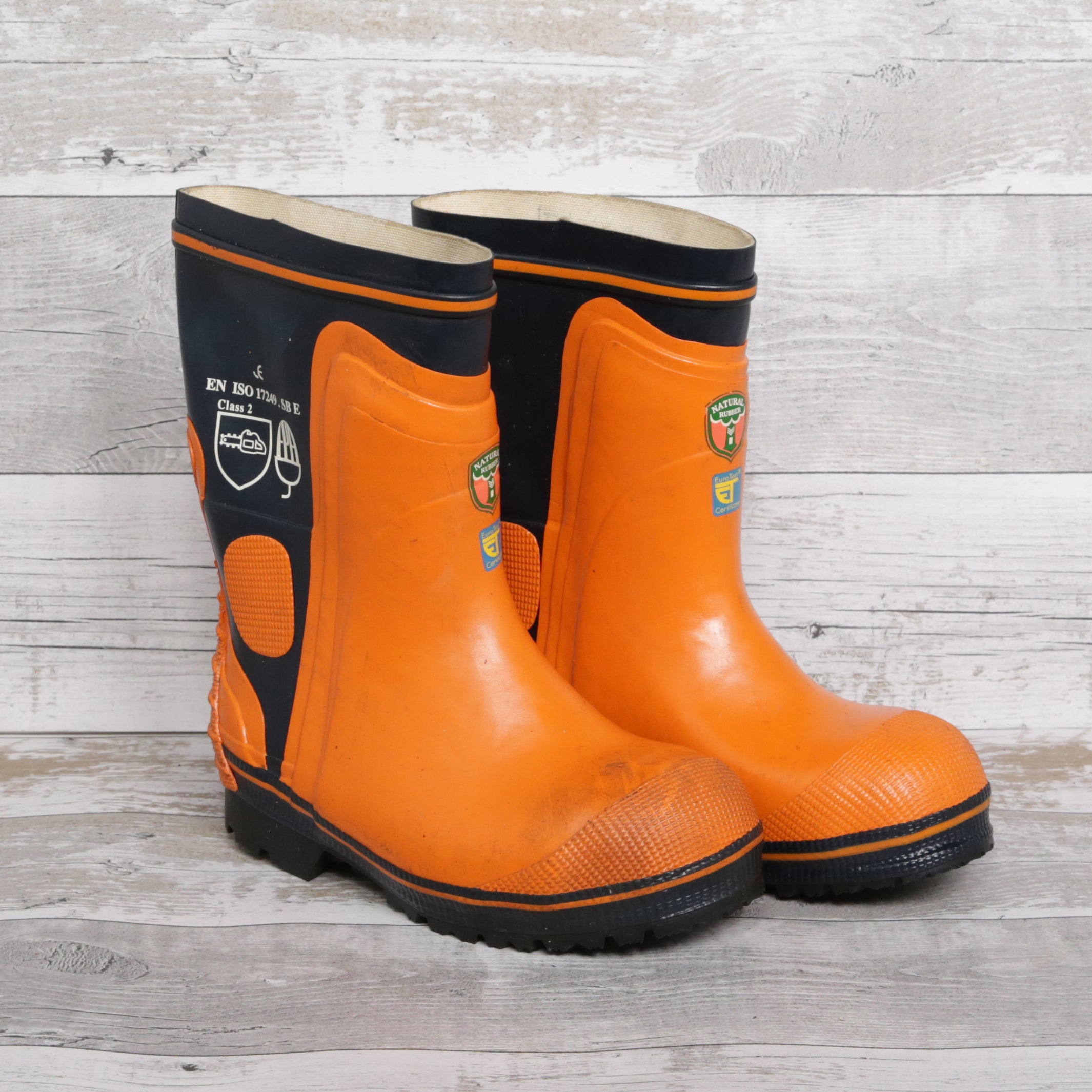 De-Branded Steel Toe Cap Chainsaw Class 2 Wellington Boots UK5