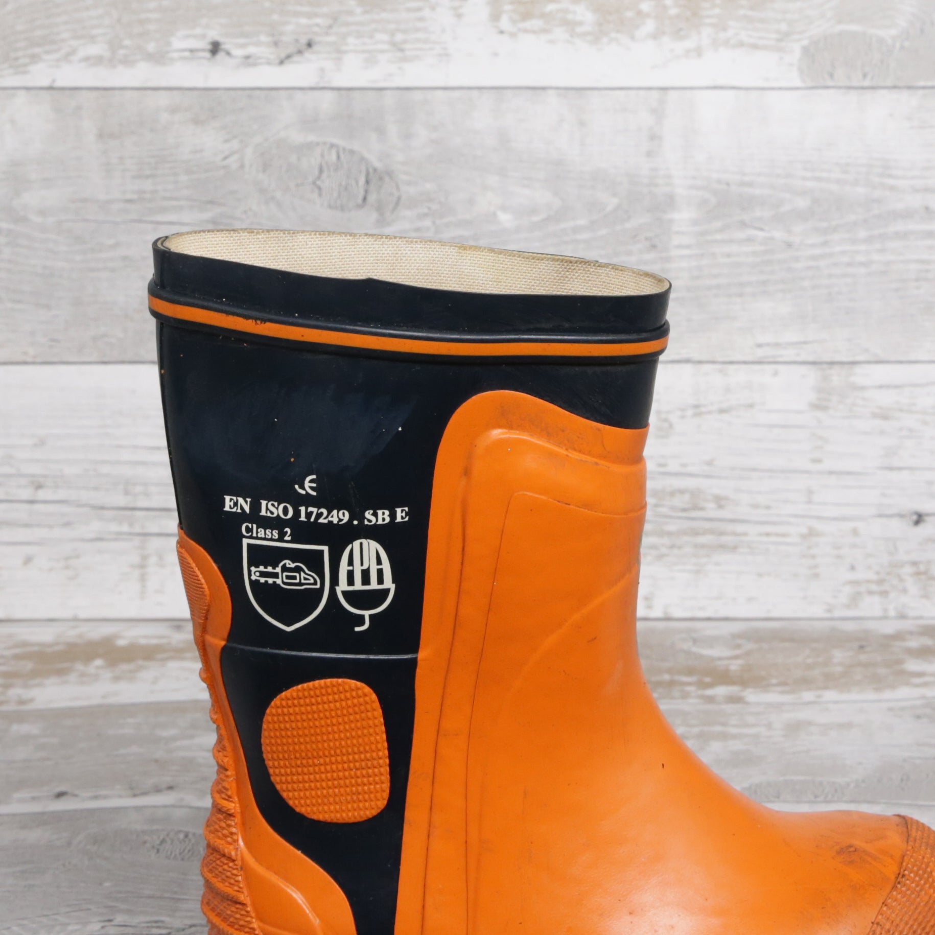 De-Branded Steel Toe Cap Chainsaw Class 2 Wellington Boots UK5