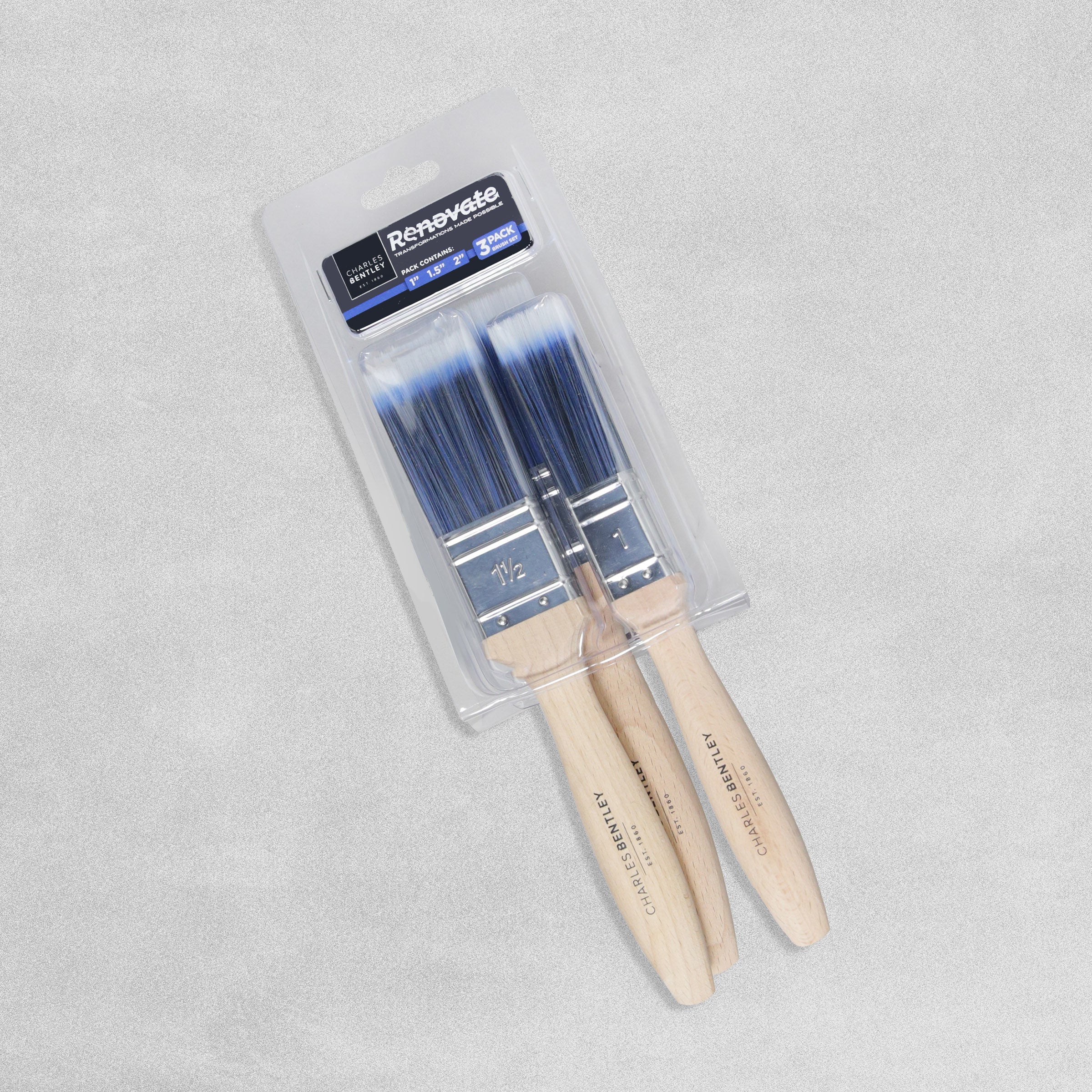 Charles Bentley - Renovate Brush Set Wood Handles - 3pcs