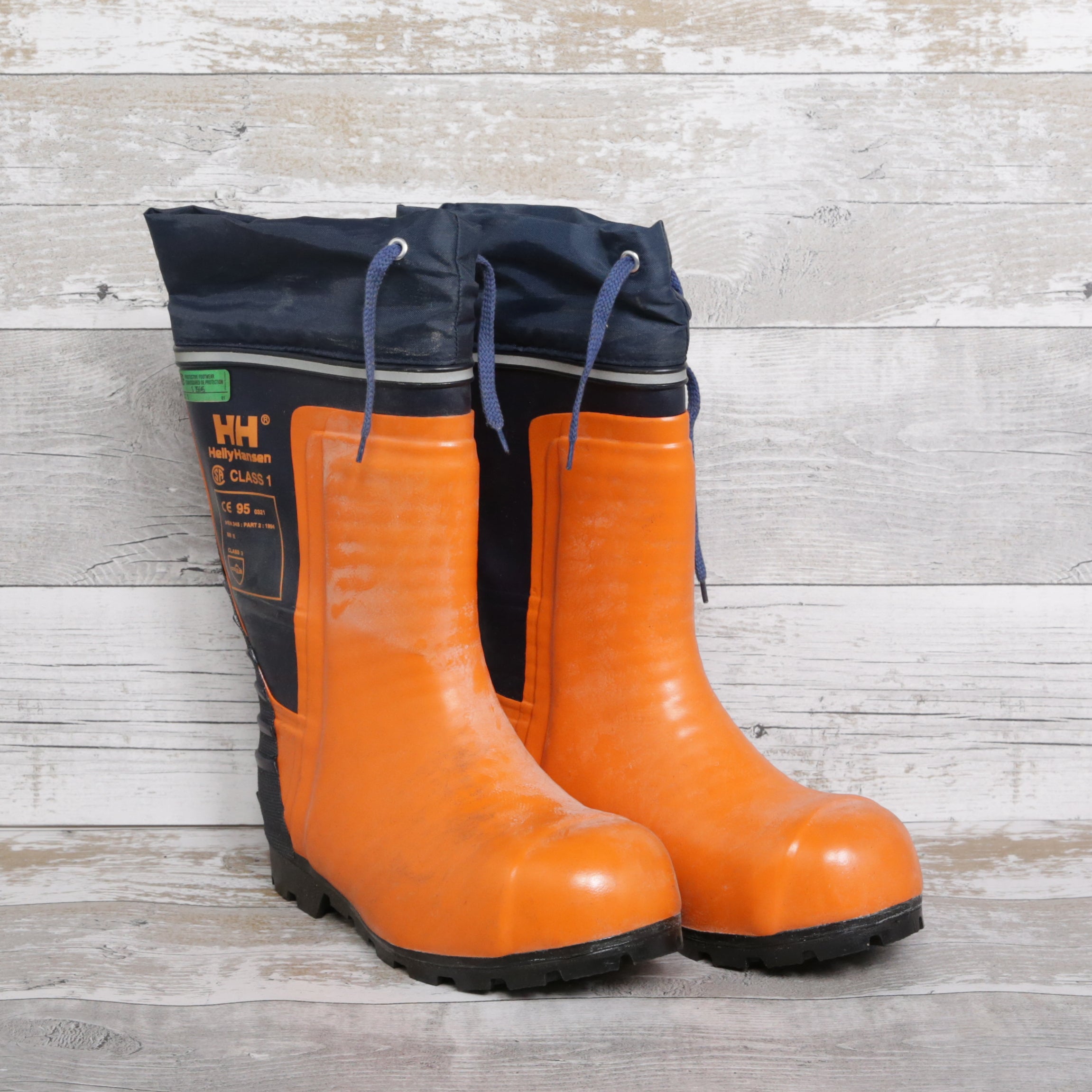 De-Branded Steel Toe Cap Chainsaw Class 3 Wellington Boots UK6.5