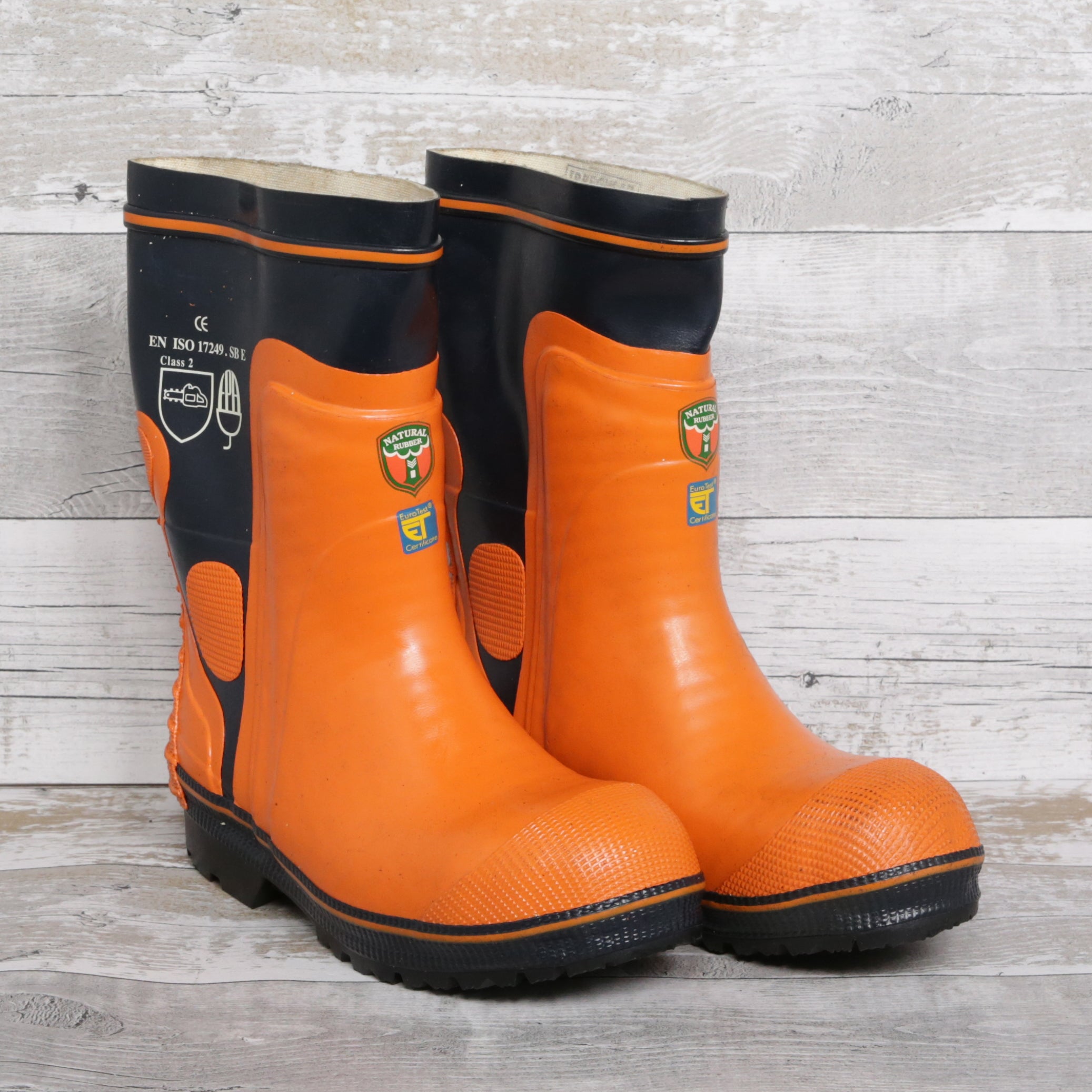 De-Branded Steel Toe Cap Chainsaw Class 2 Wellington Boots UK7.5