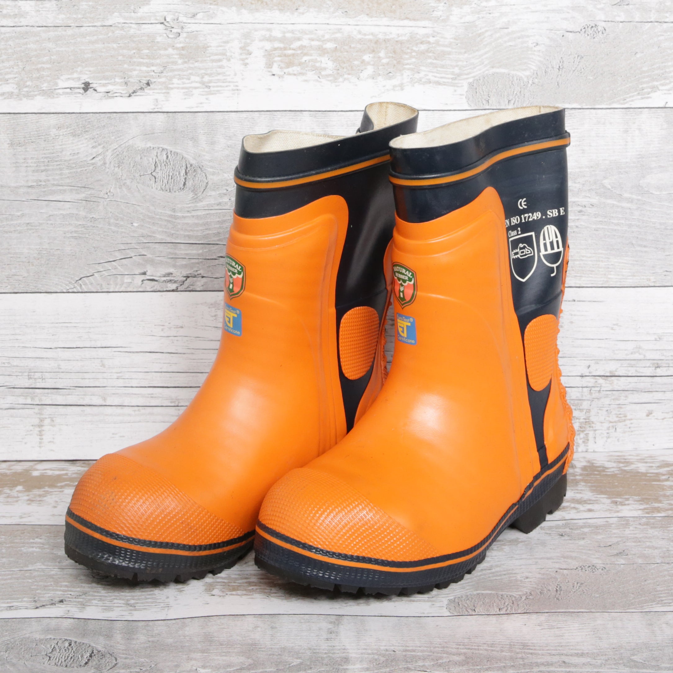 De-Branded Steel Toe Cap Chainsaw Class 2 Wellington Boots UK4