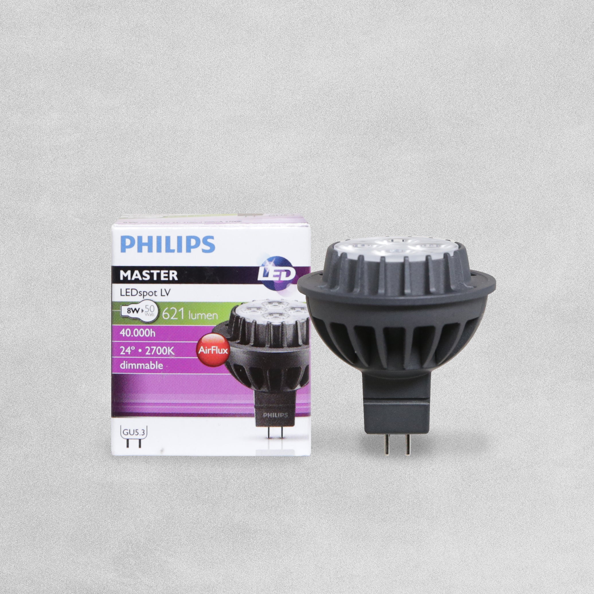 Philips LEDspot LV GU5.3 MR16 8W(replaces 50W) Dimmable.