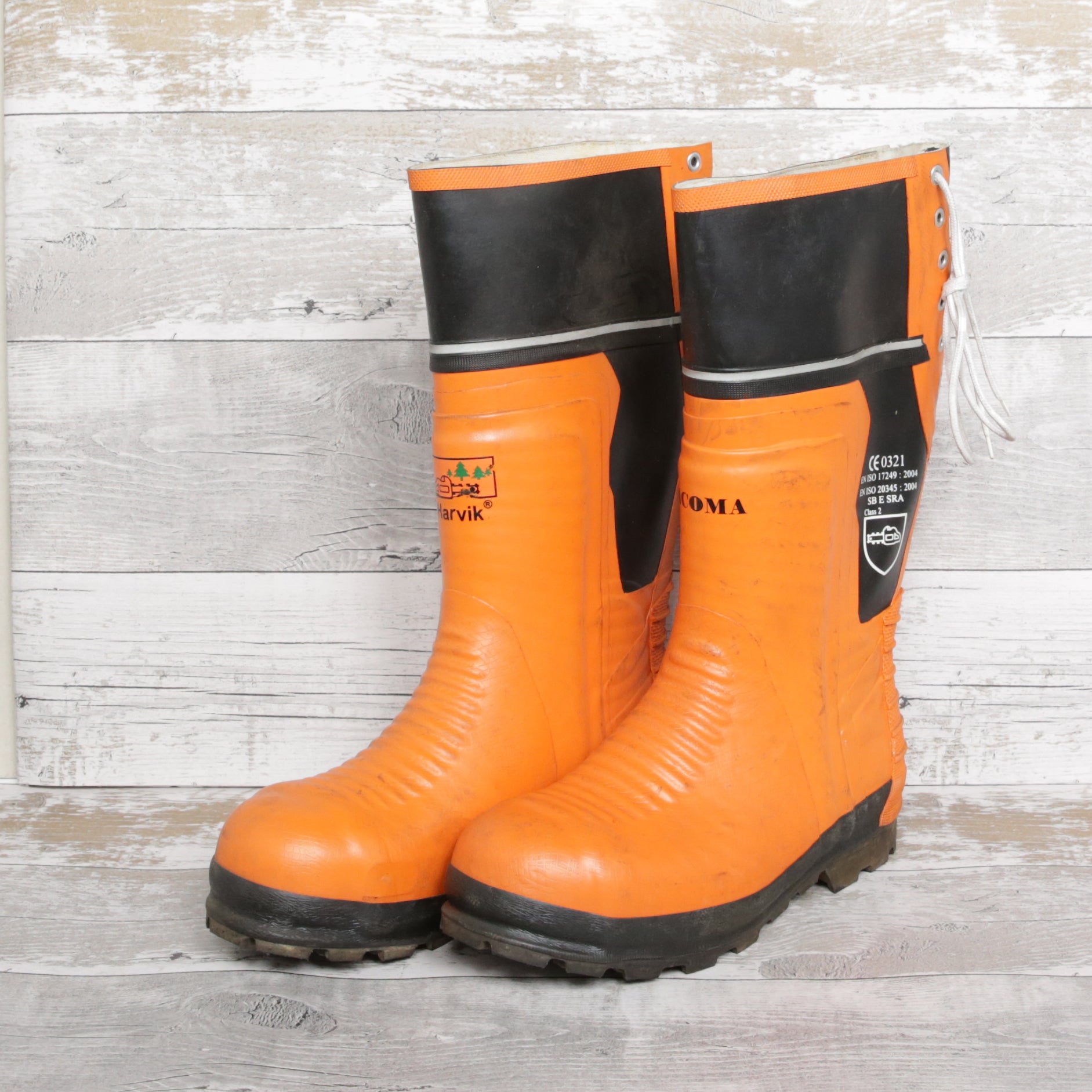 De-Branded Steel Toe Cap Chainsaw Class 2 Wellington Boots UK9