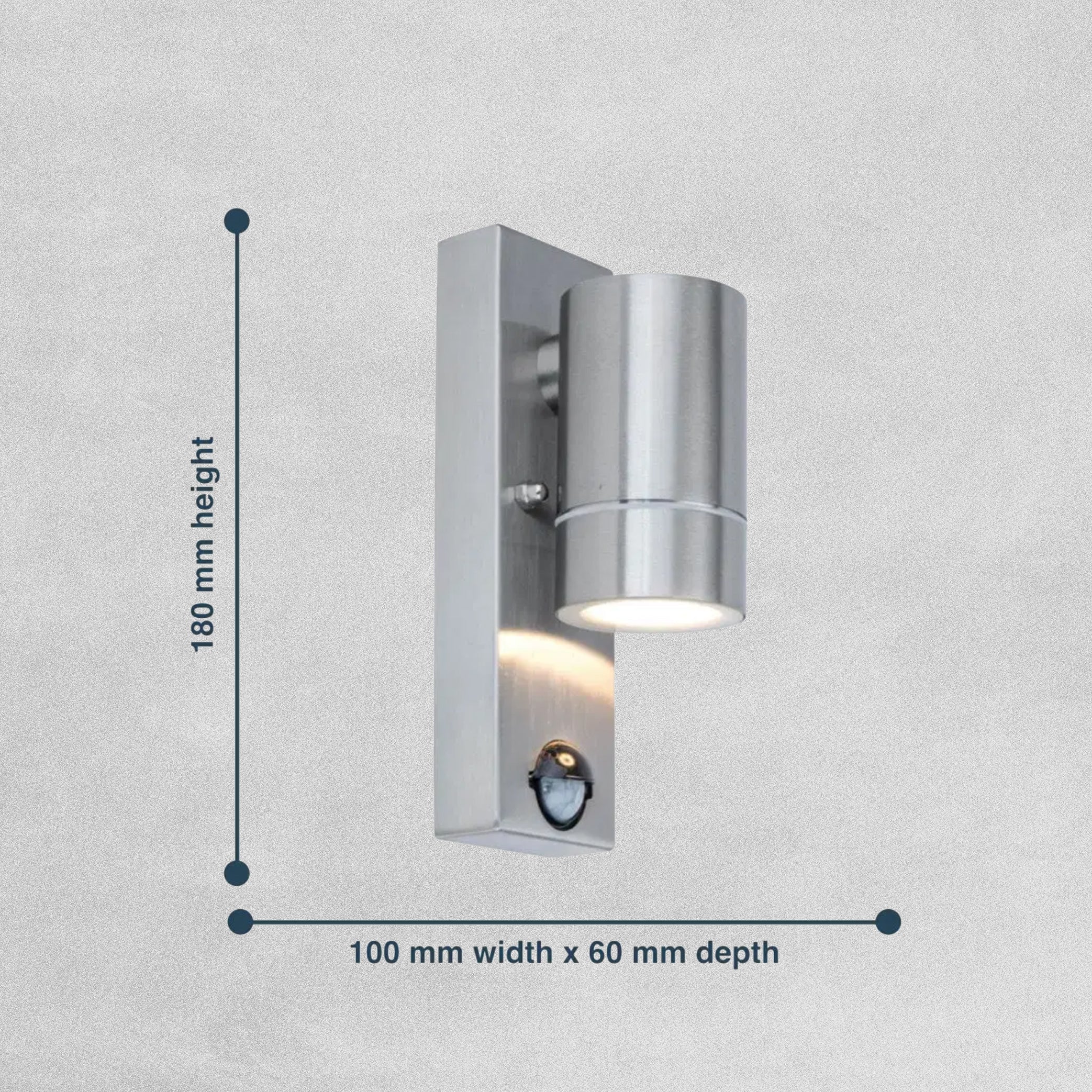 Lutec Rado Clear Glass Light IP44 Outdoor Sensor Wall Light - Stainless Steel