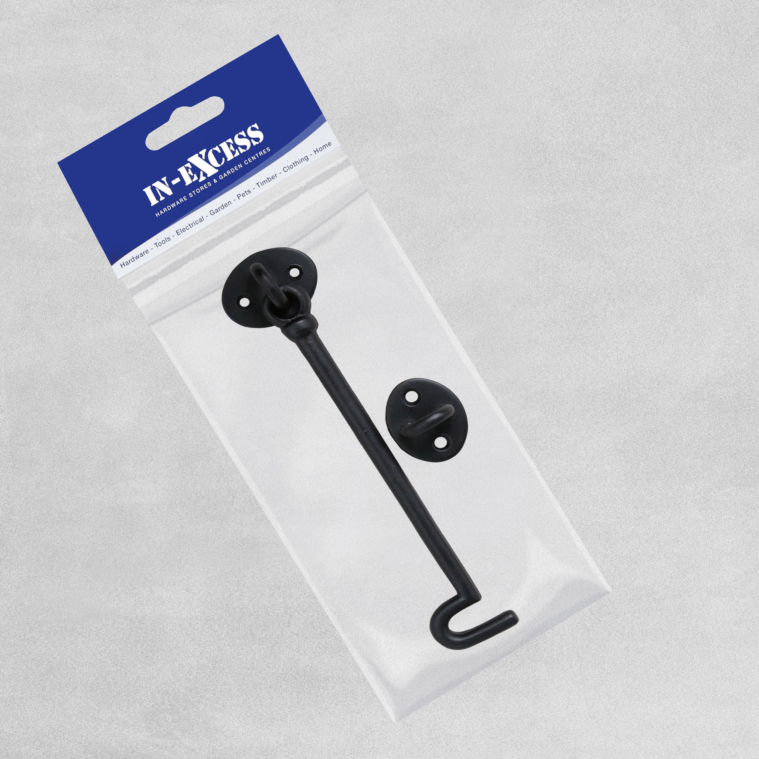 8" Black Cabin Hook - 200mm