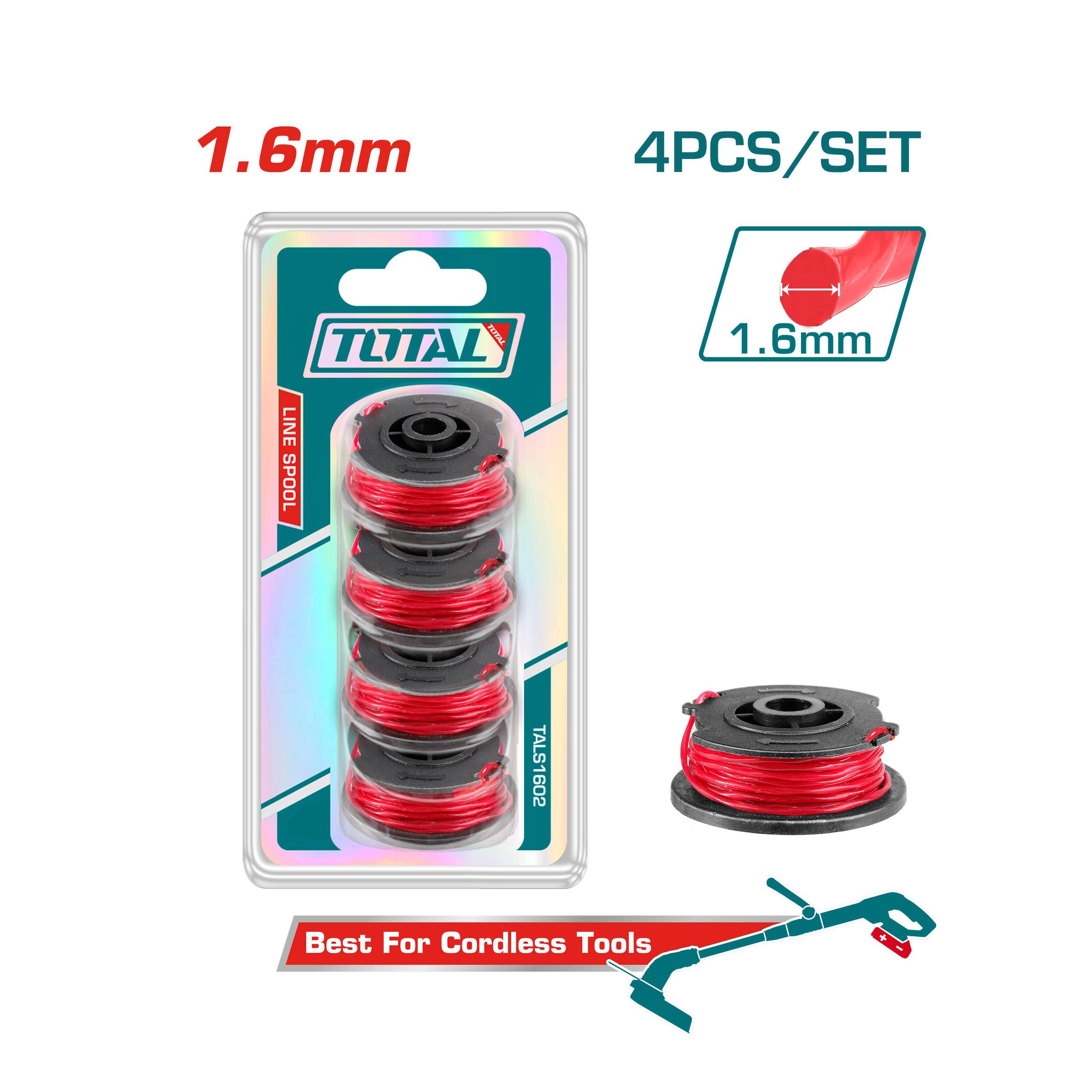 Total Line Spool - 4pcs - 1.6mm x 5m - TALS1602