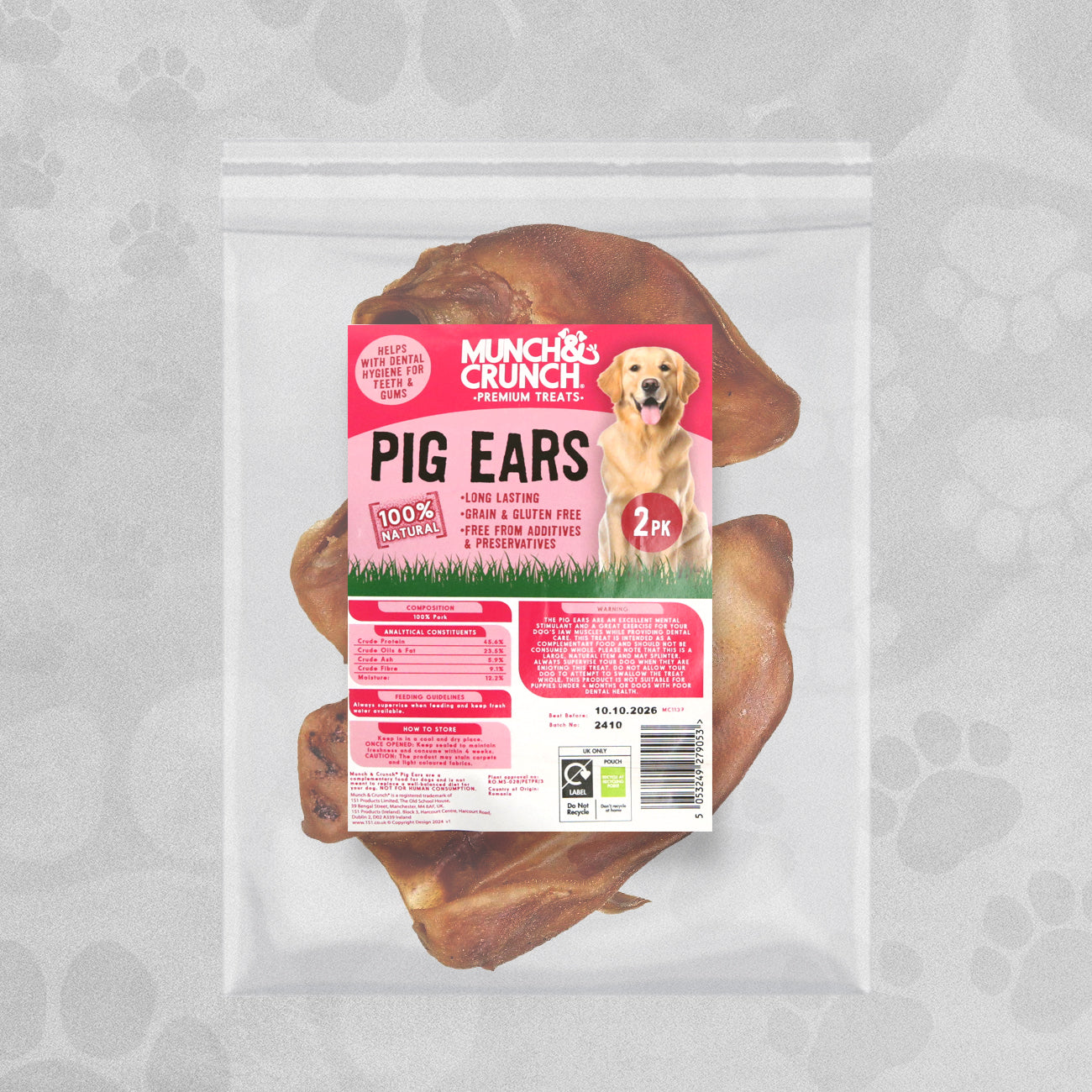 Munch & Crunch Pig Ears - 2pcs