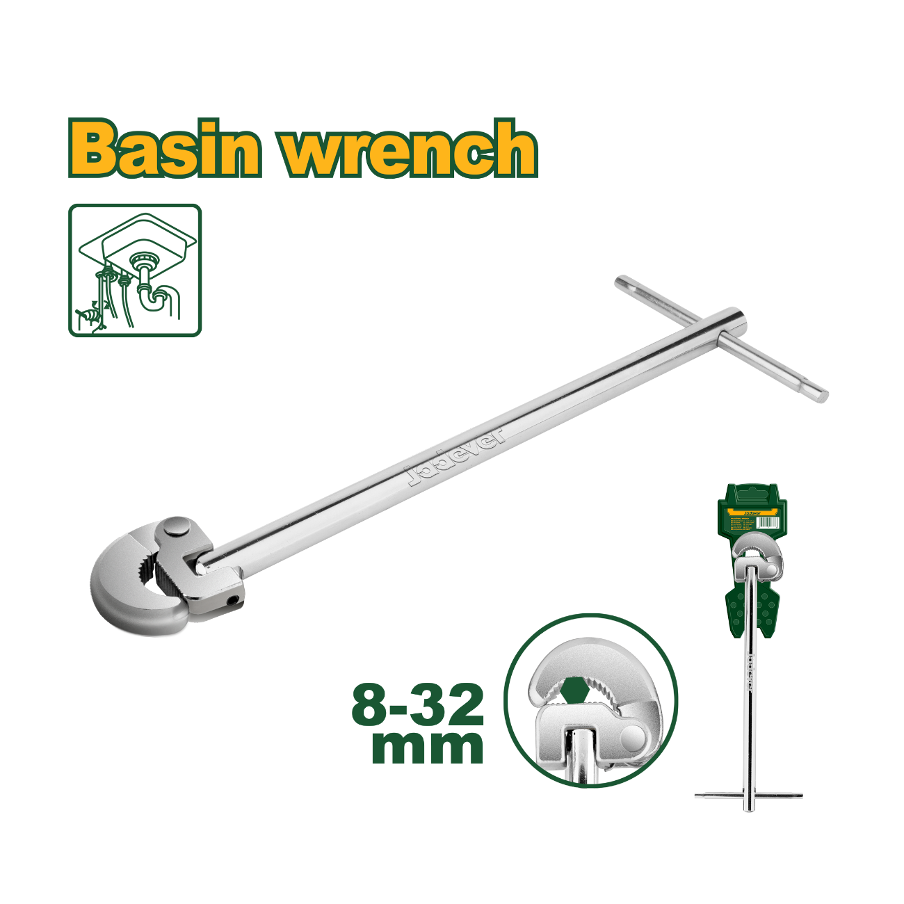 Jadever Basin Wrench 300mm / 12"