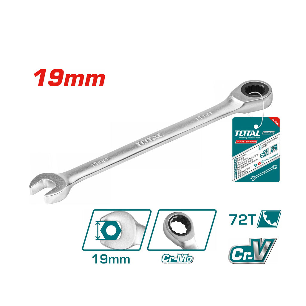 Total Ratchet Spanner - 19mm - TCSPAR191