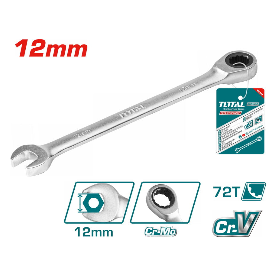 Total Ratchet Spanner - 12mm - TCSPAR121