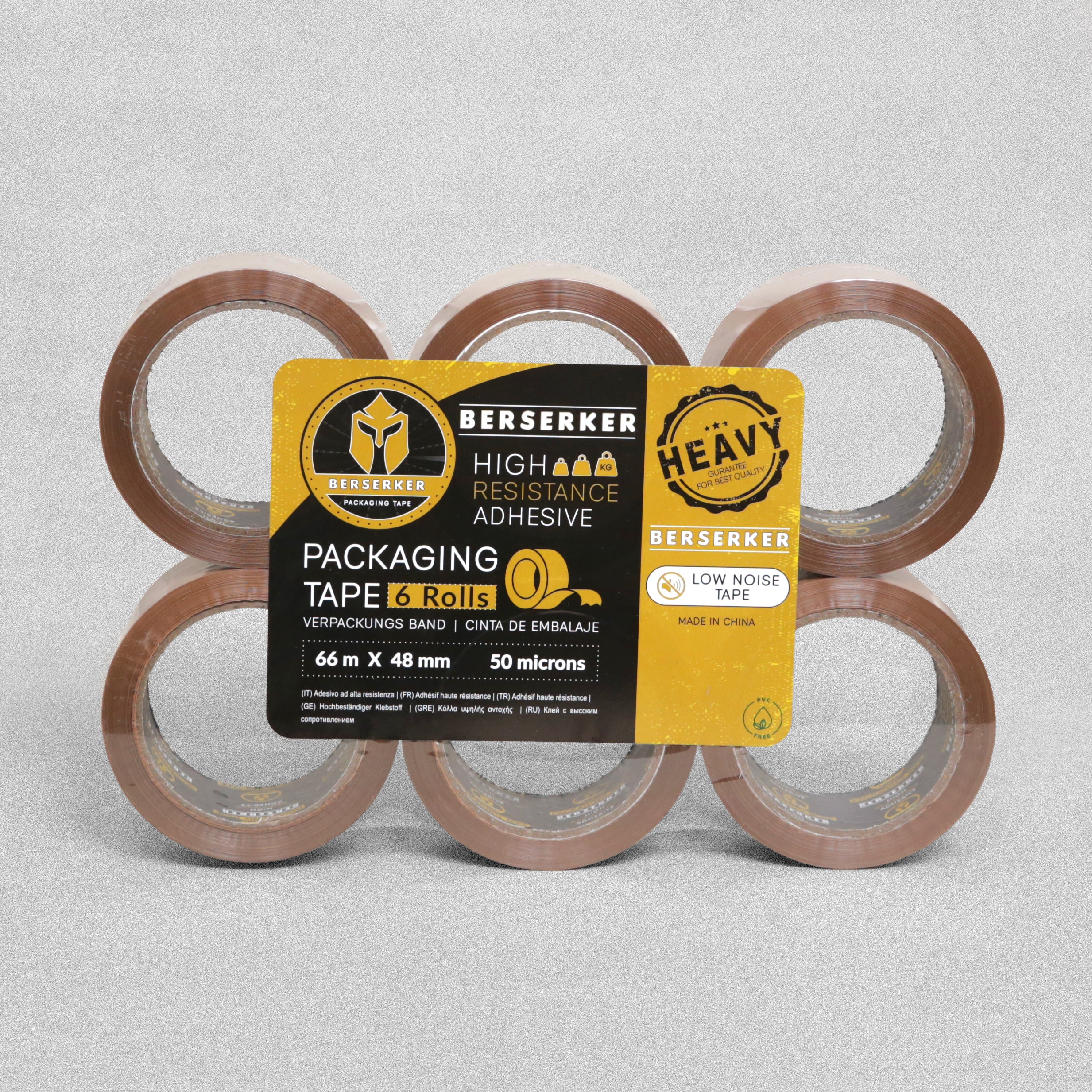 Berserka High Resistance Brown Adhesive Tape - 6 Rolls